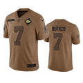 Men s Kansas City Chiefs Harrison Butker 2023 Brown Salute To Service Limited Stitched Jersey