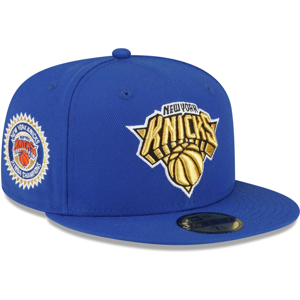 New York Knicks New Era 2x NBA Champions Metallic Undervisor 59FIFTY Fitted Hat - Blue