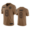 Men s New York Giants Daniel Jones 2023 Brown Salute To Service Limited Stitched Jersey