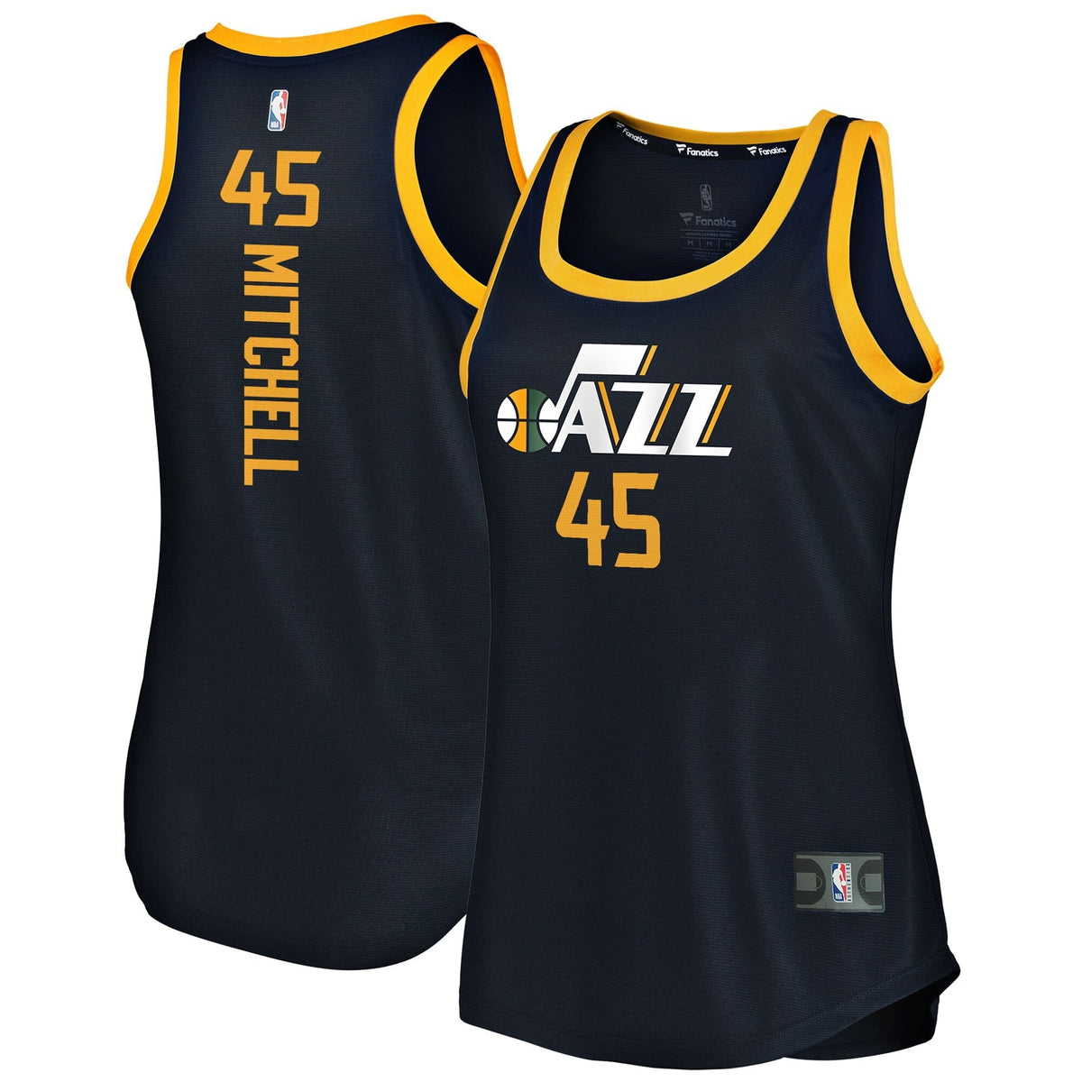 Women's Fanatics Branded Donovan Mitchell Navy Utah Jazz Fast Break Team Tank Jersey - Icon Edition