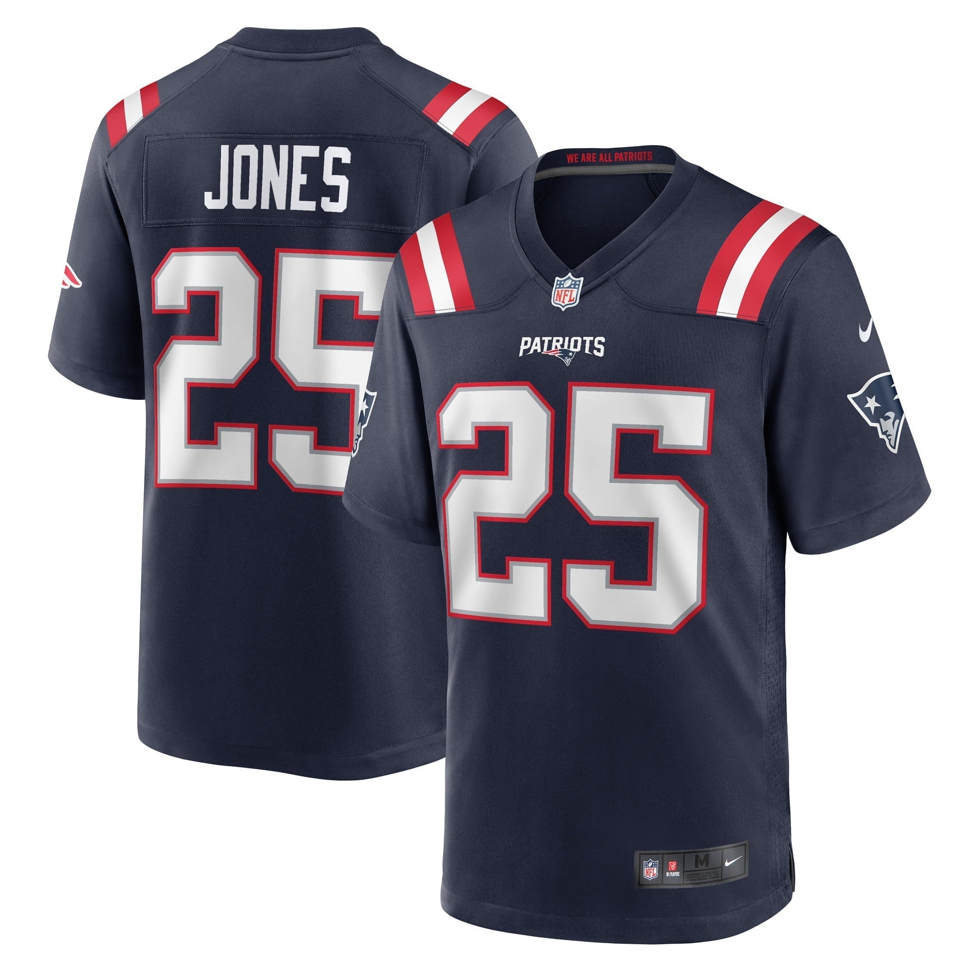 Men s Nike Marcus Jones Navy New England Patriots Game Player Jersey