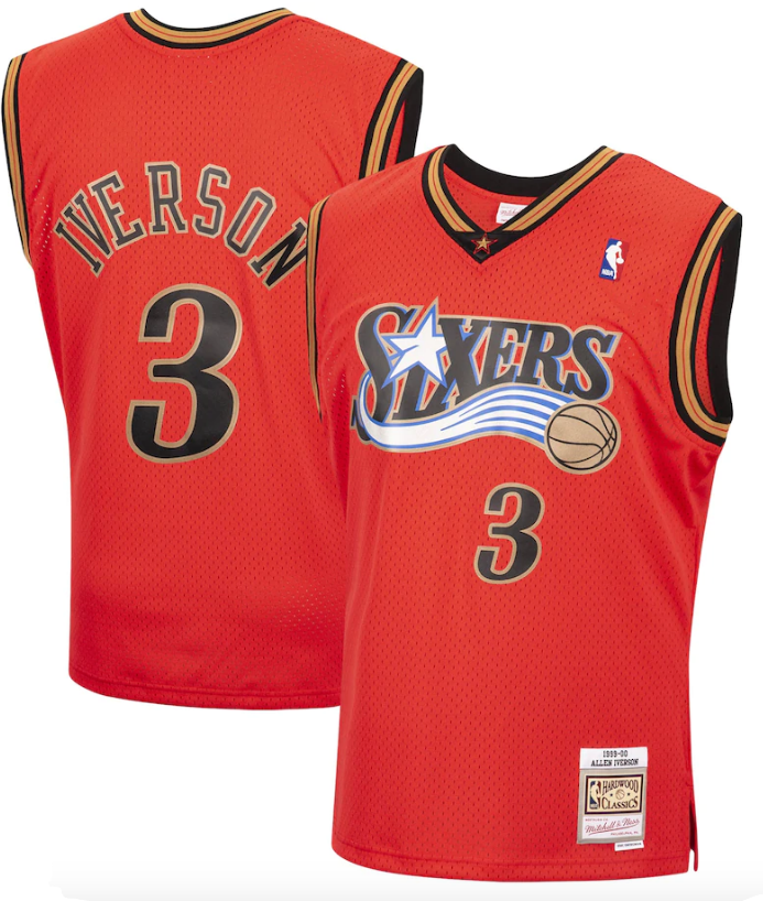 Men's Philadelphia 76ers Allen Iverson Mitchell & Ness Hardwood Classics Reload 2.0 Swingman Jersey - Red