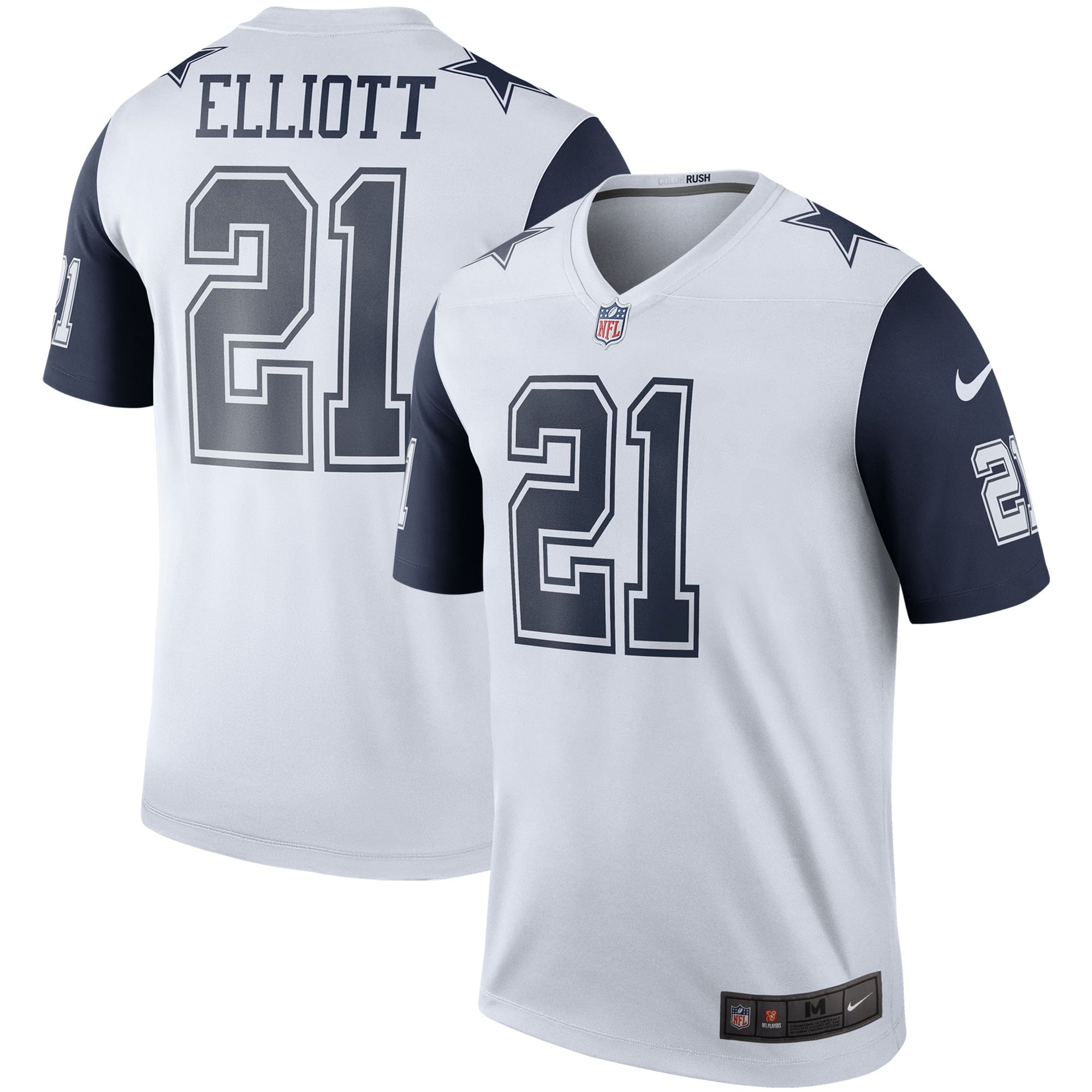 Men s Nike Ezekiel Elliott White Dallas Cowboys Color Rush Legend Player Jersey