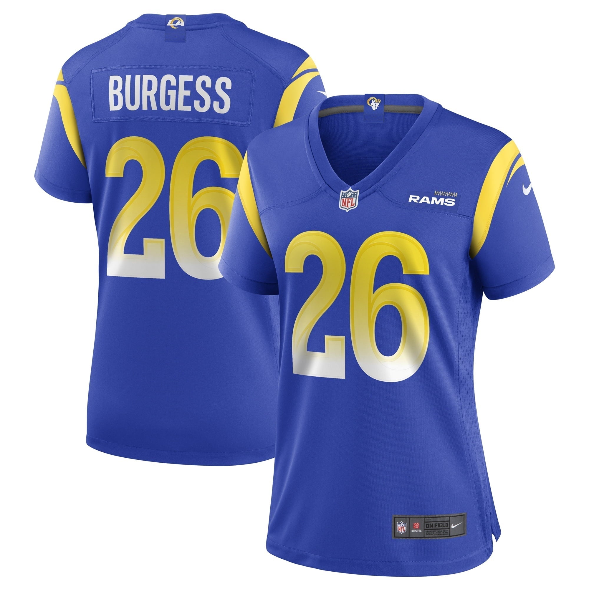 Women s Nike Terrell Burgess Royal Los Angeles Rams Game Jersey