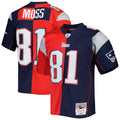 Randy Moss New England Patriots Mitchell   Ness 2007 Split Legacy Replica Jersey   Navy/Red