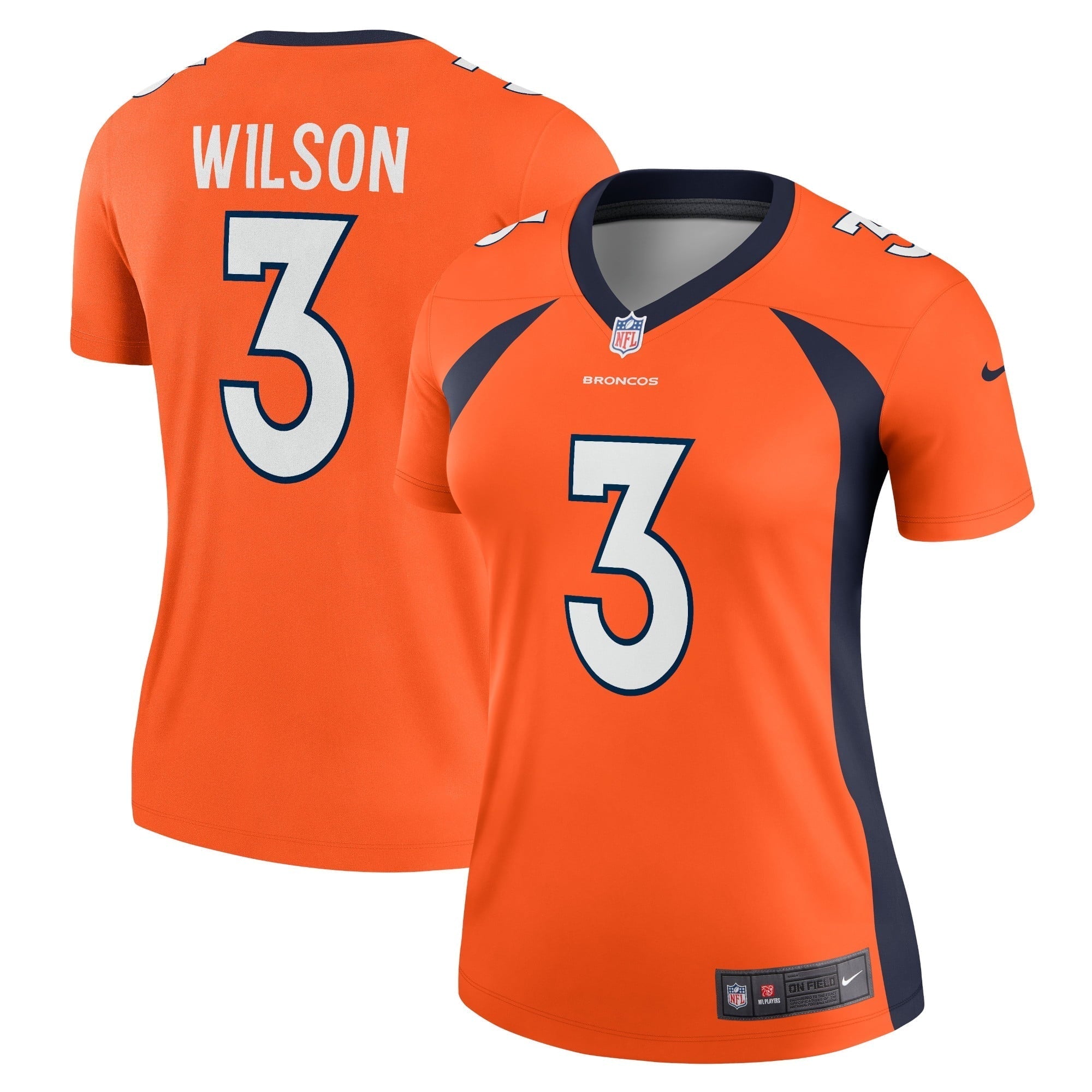 Women s Nike  Russell Wilson  Orange Denver Broncos Alternate Legend Jersey