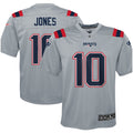 Mac Jones New England Patriots Nike Youth Inverted Game Jersey   Gray
