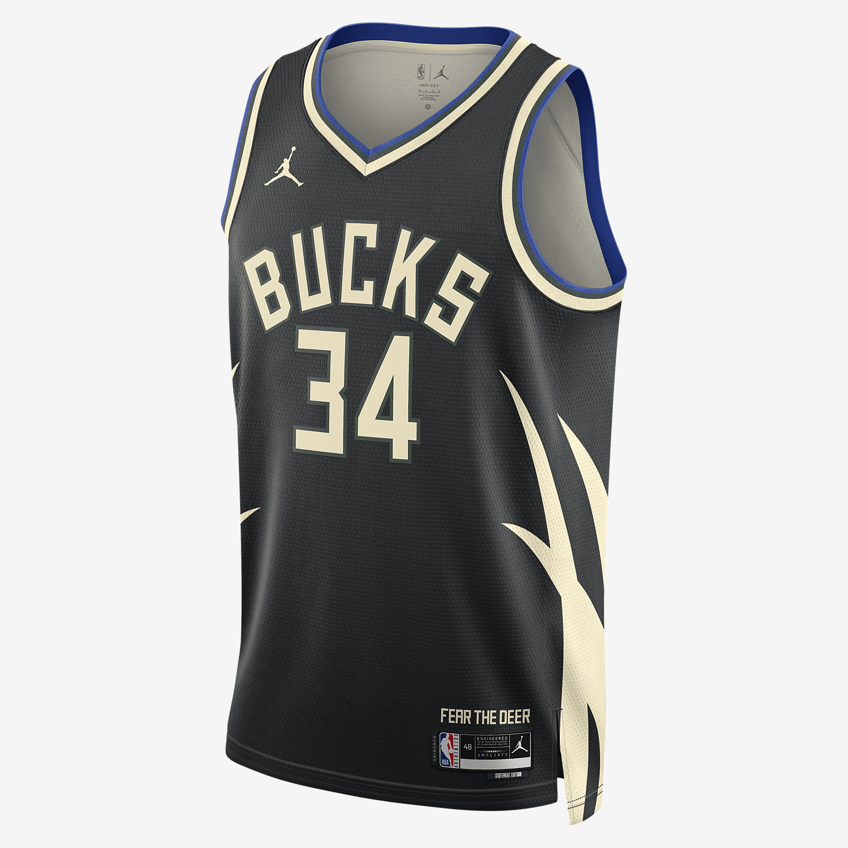 Milwaukee Bucks Statement Edition Jordans Dri-FIT NBA Swingman Jersey - Black