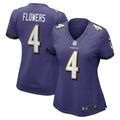 Women s Nike Zay Flowers Purple Baltimore Ravens Team Game Jersey