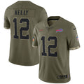 Men s Nike Jim Kelly Olive Buffalo Bills 2022 Salute To Service Retired Player Limited Jersey