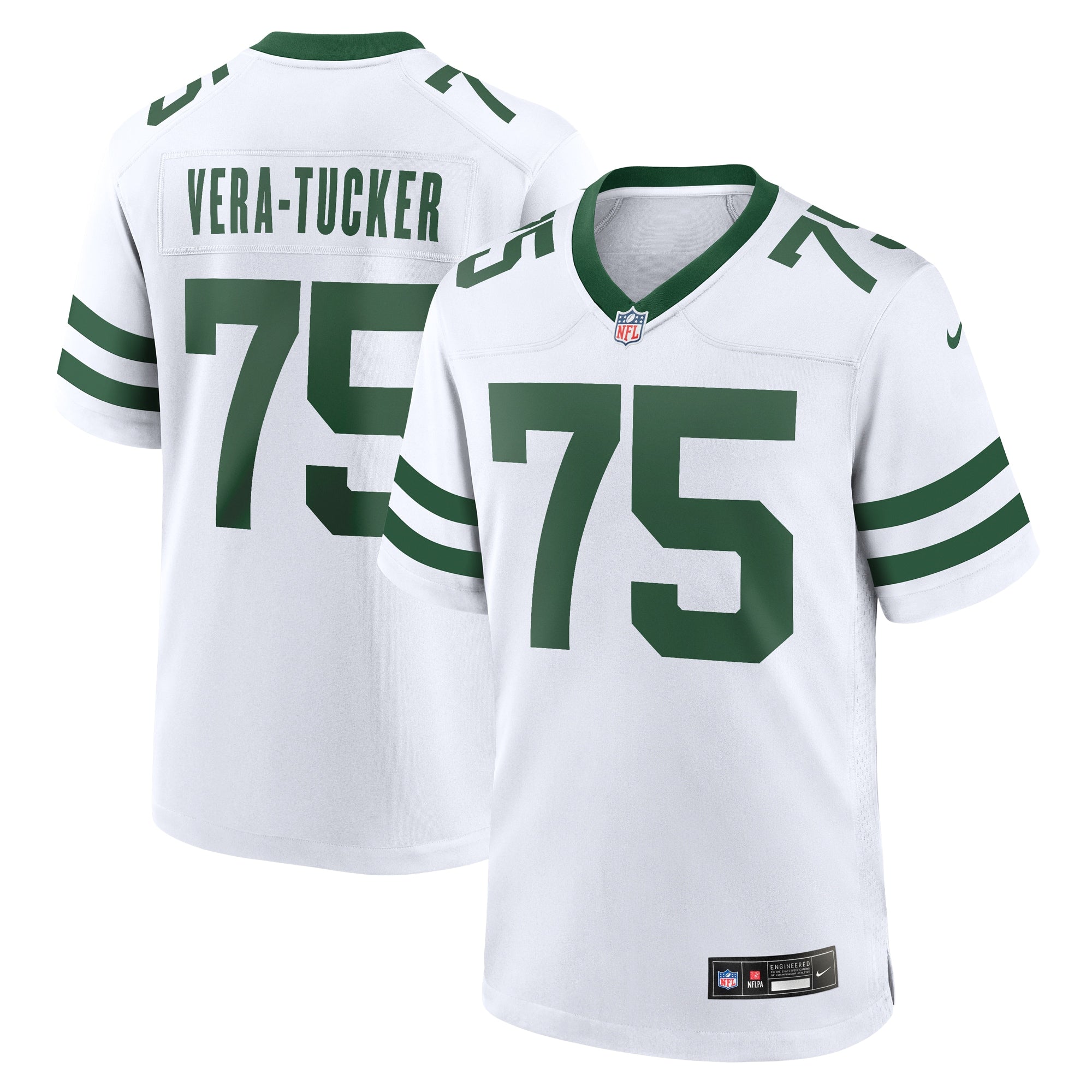 Alijah Vera-Tucker New York Jets Nike Legacy Player Game Jersey   White