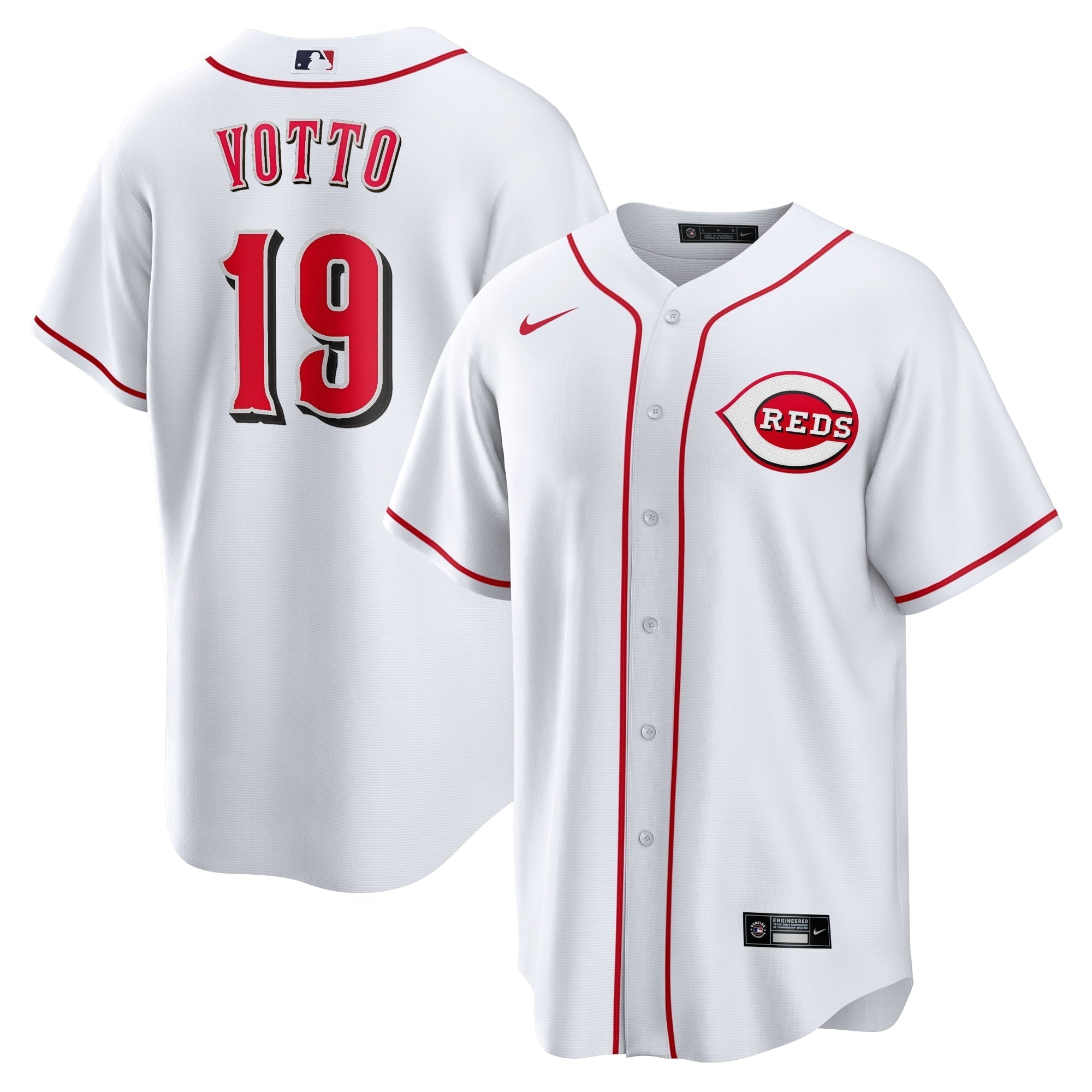 Men's Nike Joey Votto White Cincinnati Reds Home Replica Player Name Jersey
