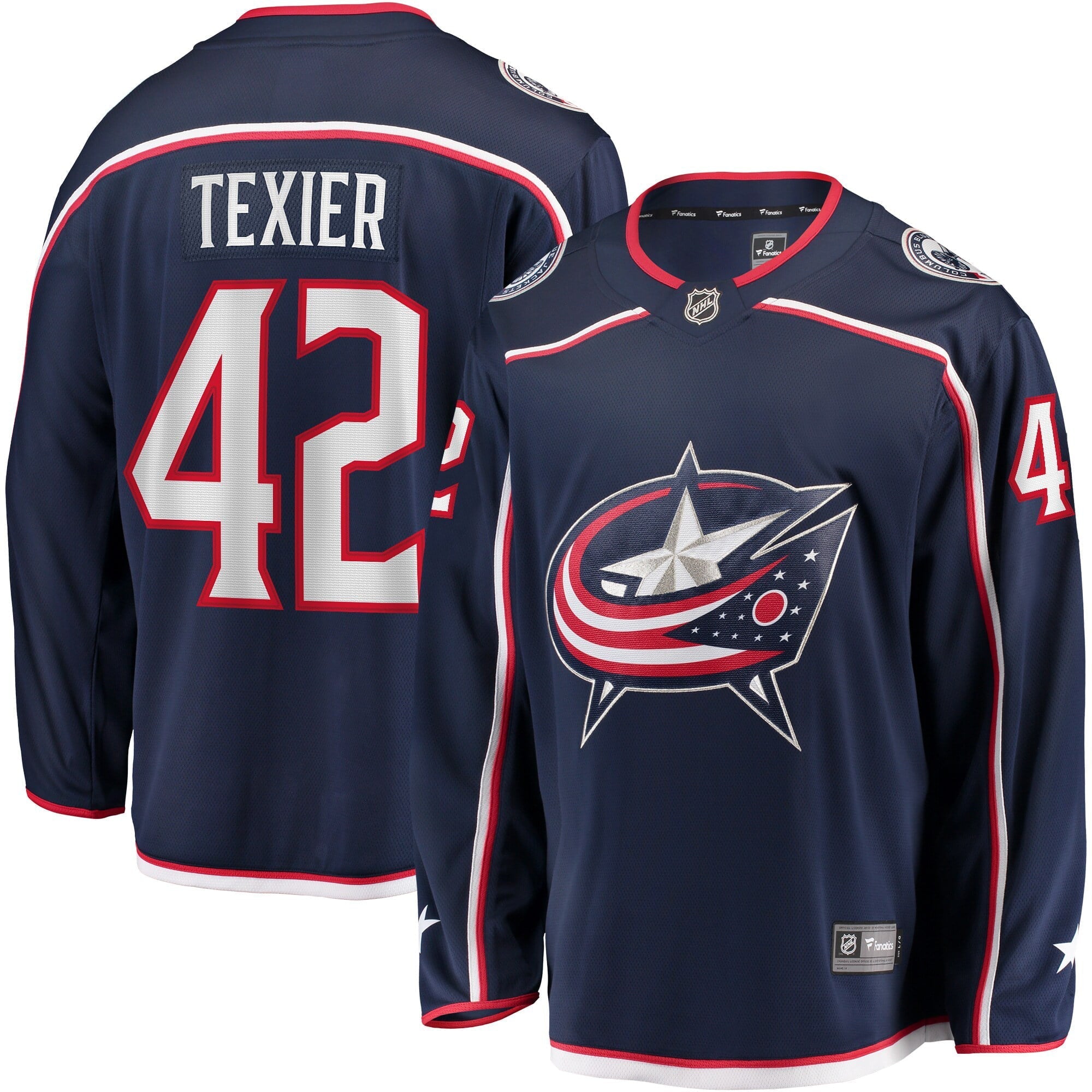 Men's Fanatics Branded Alexandre Texier Navy Columbus Blue Jackets Home Breakaway Player Jersey