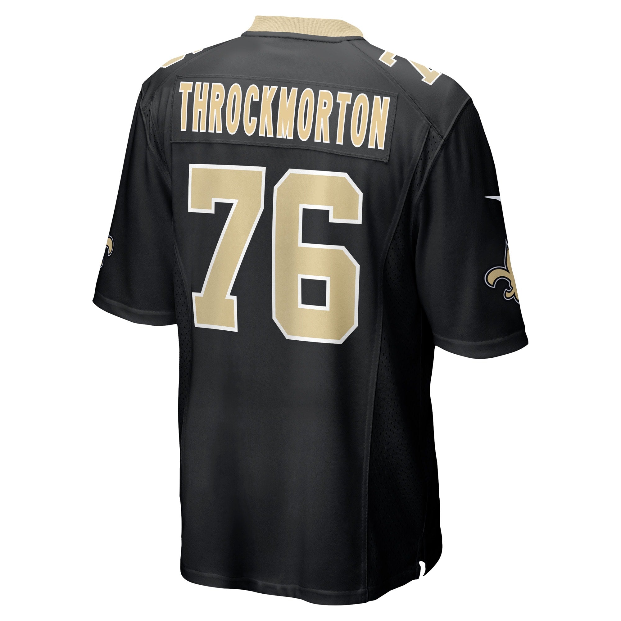 Calvin Throckmorton New Orleans Saints Nike Game Player Jersey   Black