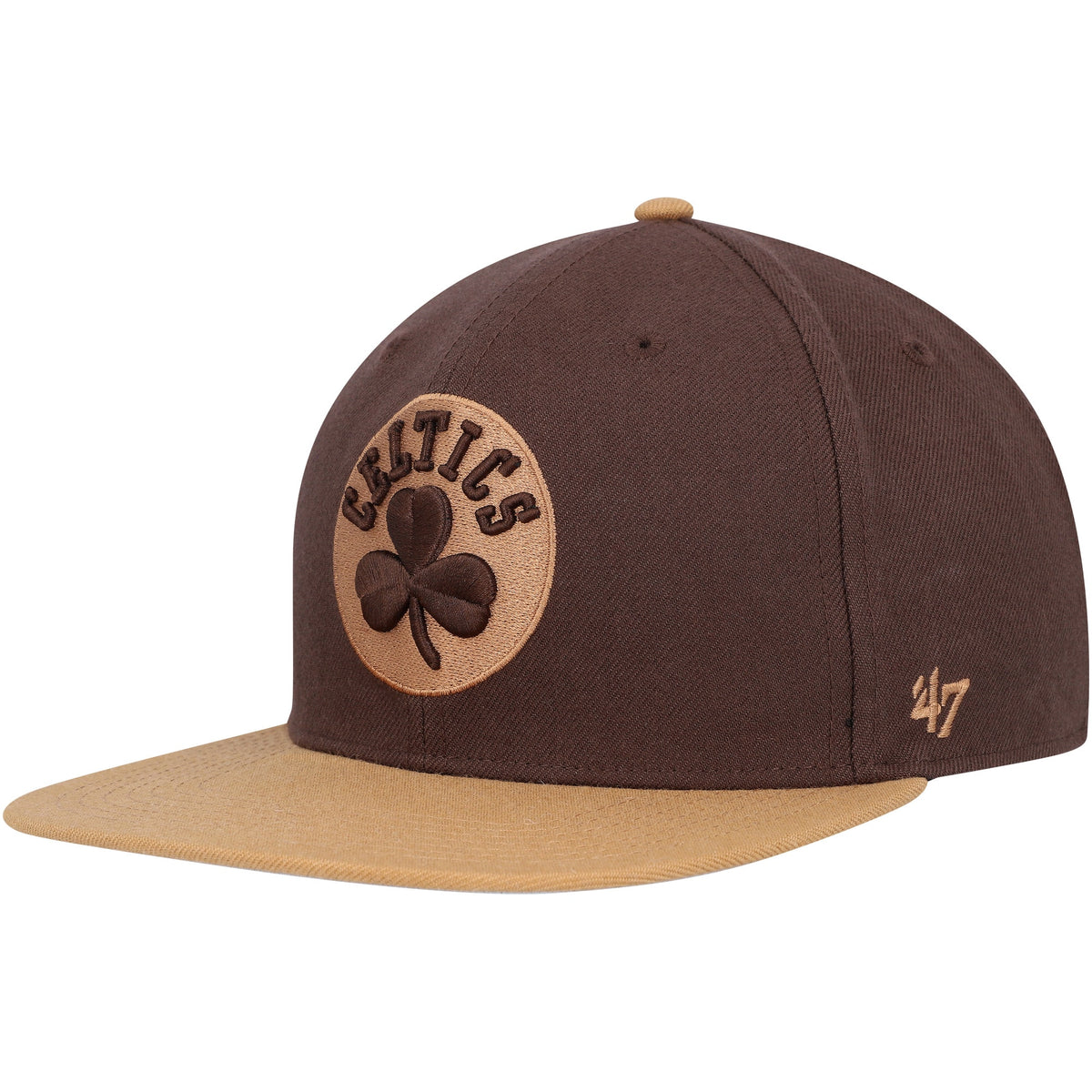 Boston Celtics '47 No Shot Two-Tone Captain Snapback Hat - Brown/Tan