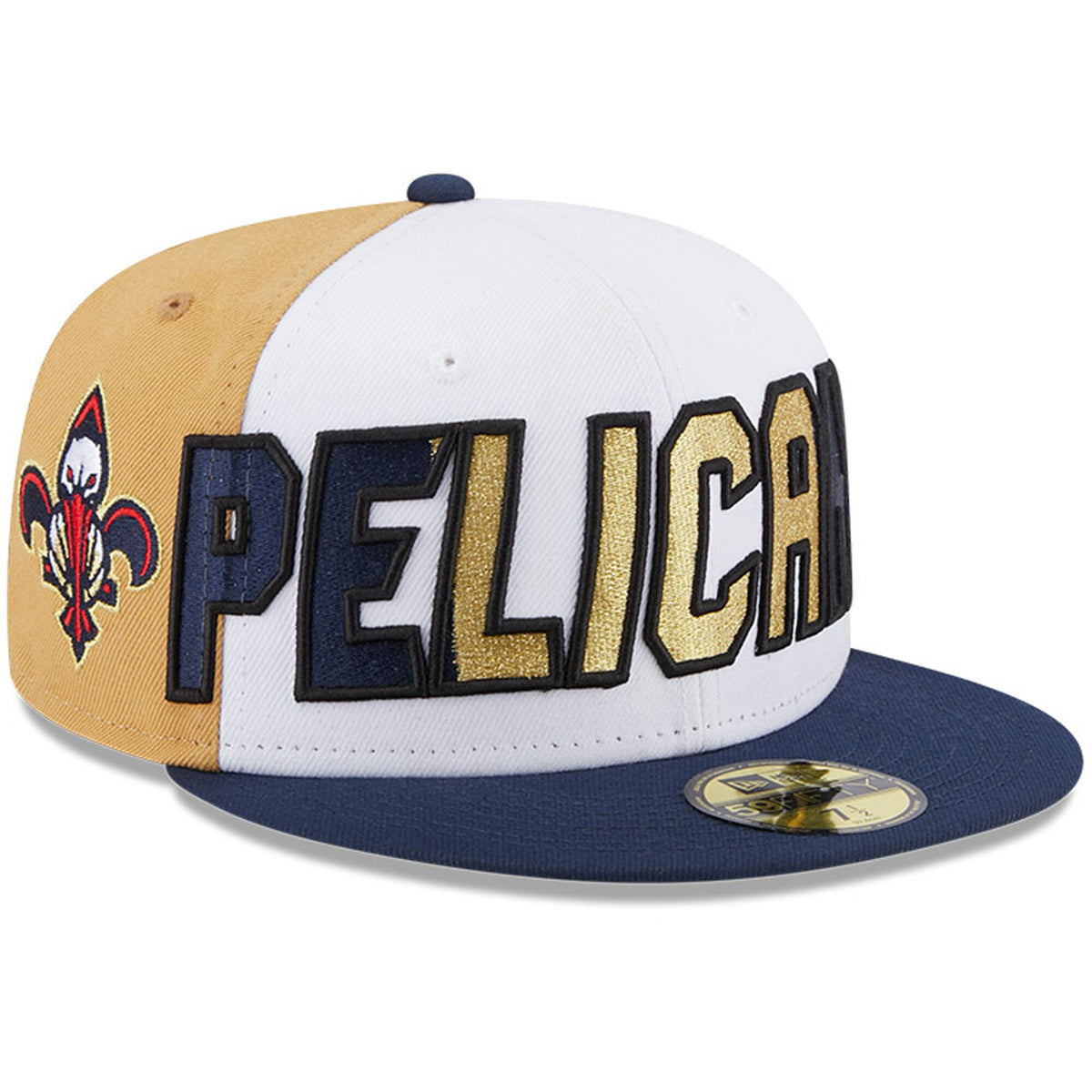 New Orleans Pelicans New Era Back Half 9FIFTY Fitted Hat - White/Navy
