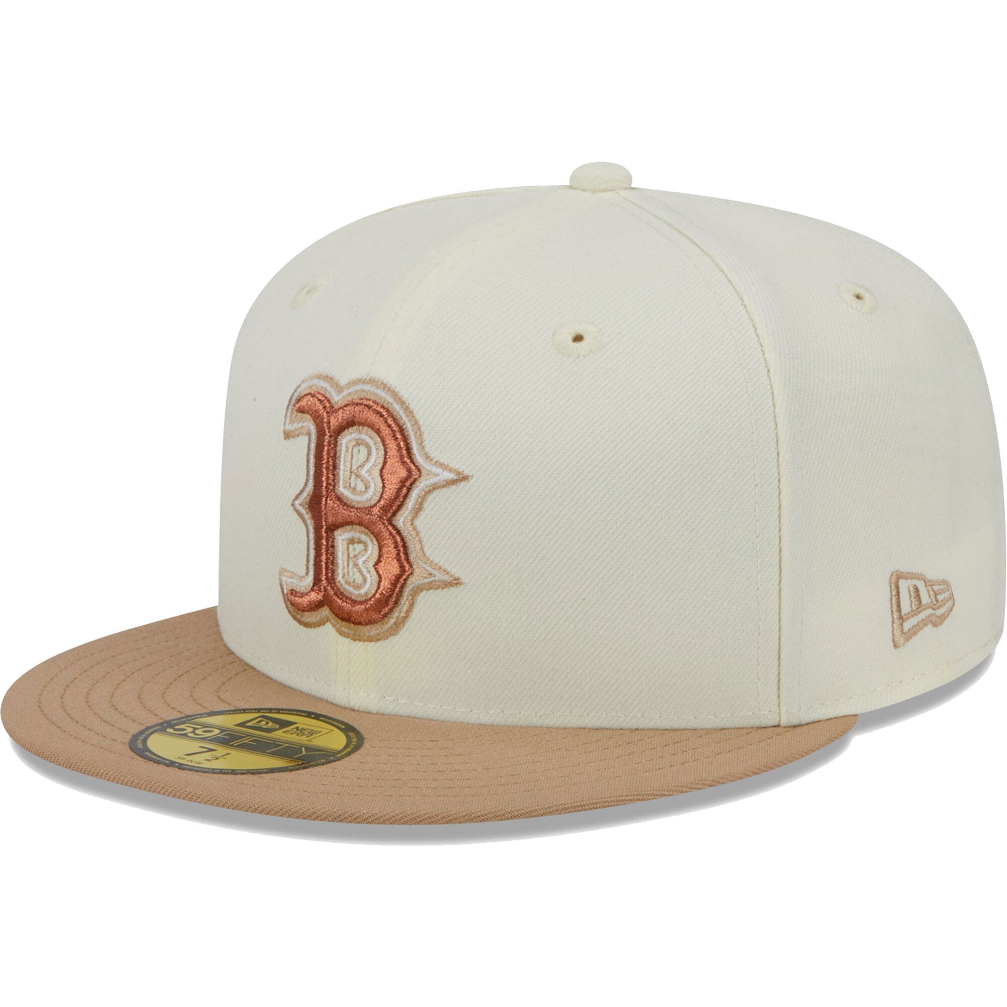 Boston Red Sox New Era Chrome Camel Rust Undervisor 59FIFTY Fitted Hat - Cream