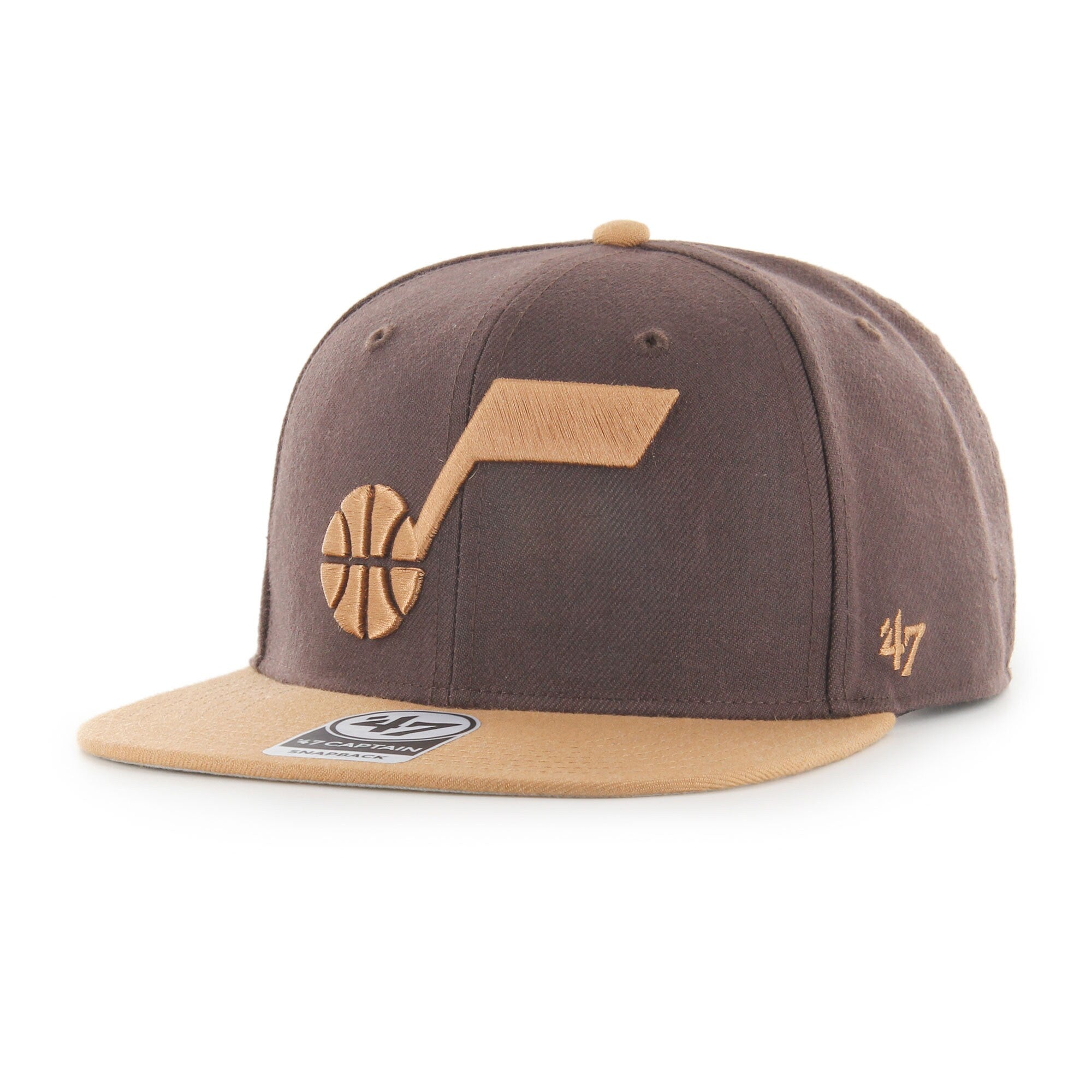 Utah Jazz '47 No Shot Two-Tone Captain Snapback Hat - Brown