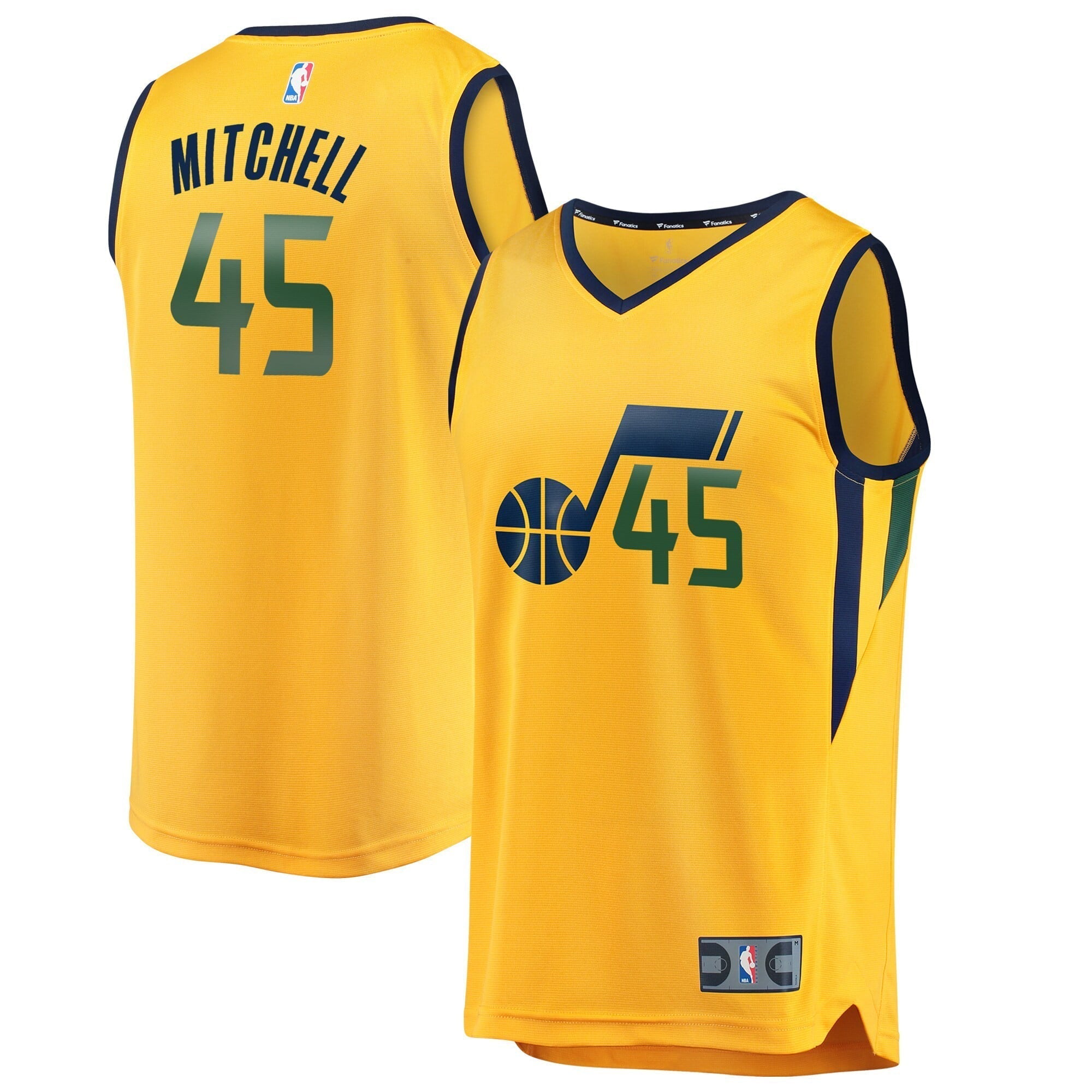 Men's Fanatics Branded Donovan Mitchell Gold Utah Jazz Fast Break Replica Jersey - Statement Edition