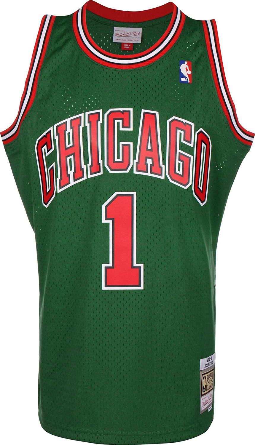 Men's Chicago Bulls Derrick Rose Mitchell & Ness Green 2008-09 Hardwood Classics Swingman Jersey