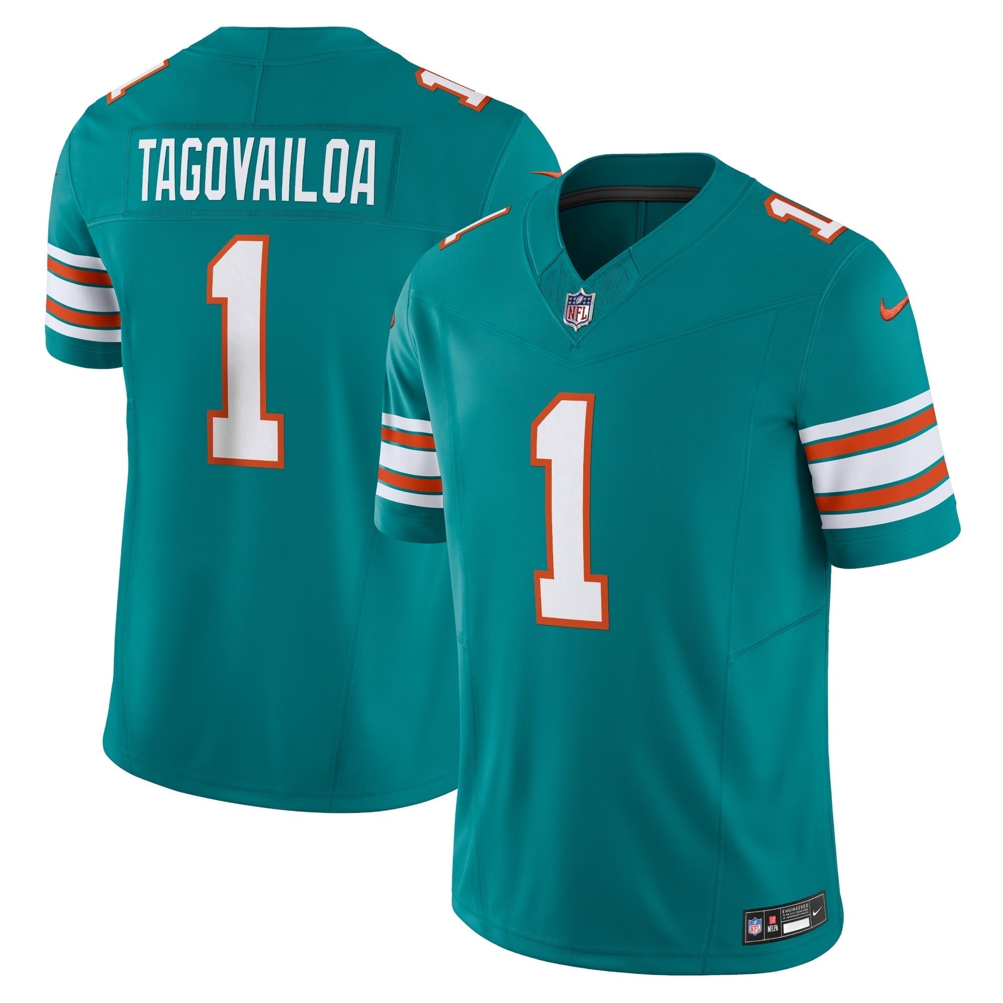 Men s Nike Tua Tagovailoa Aqua Miami Dolphins Alternate Vapor F.U.S.E. Limited Jersey