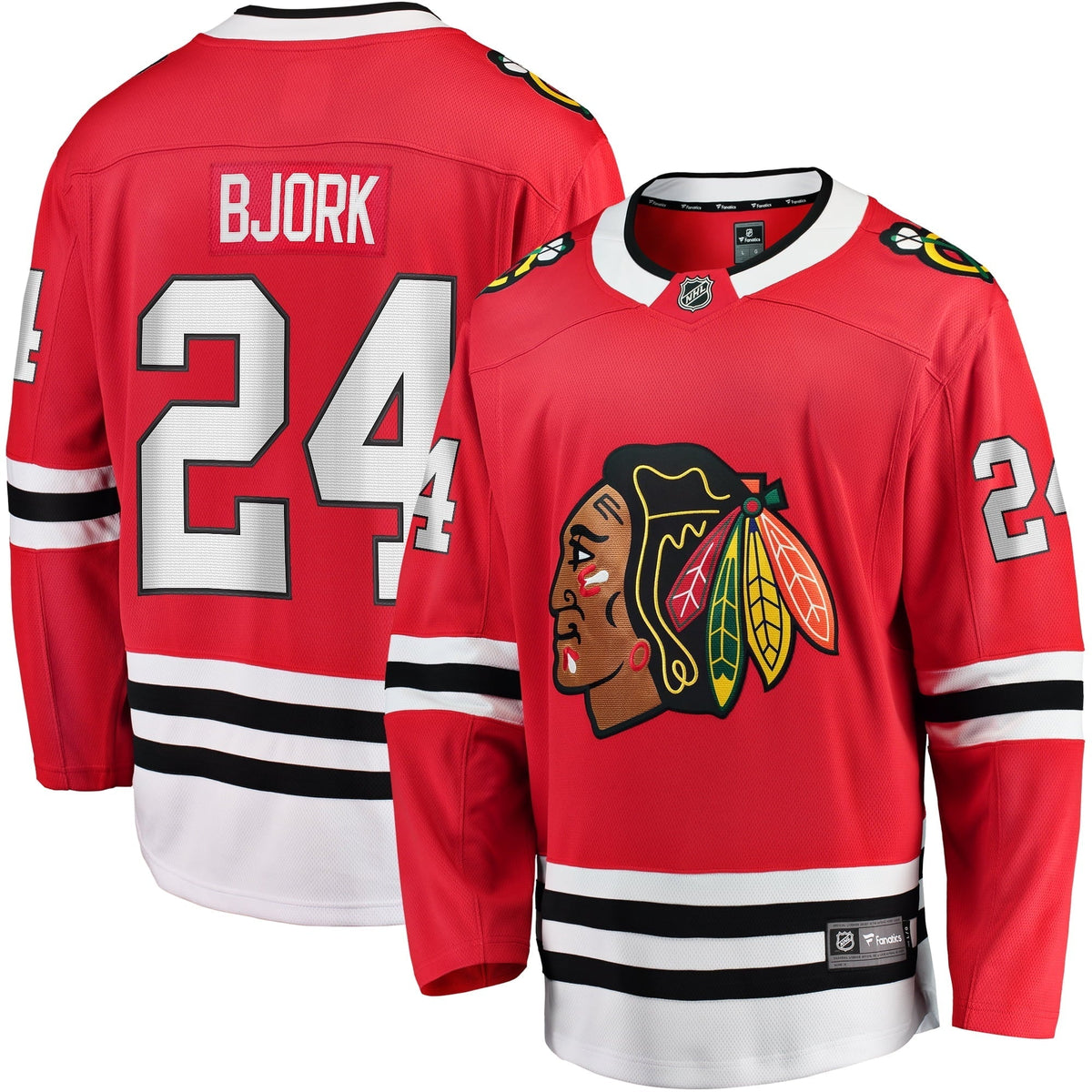 Men's Fanatics Branded Anders Bjork Red Chicago Blackhawks Home Breakaway Jersey