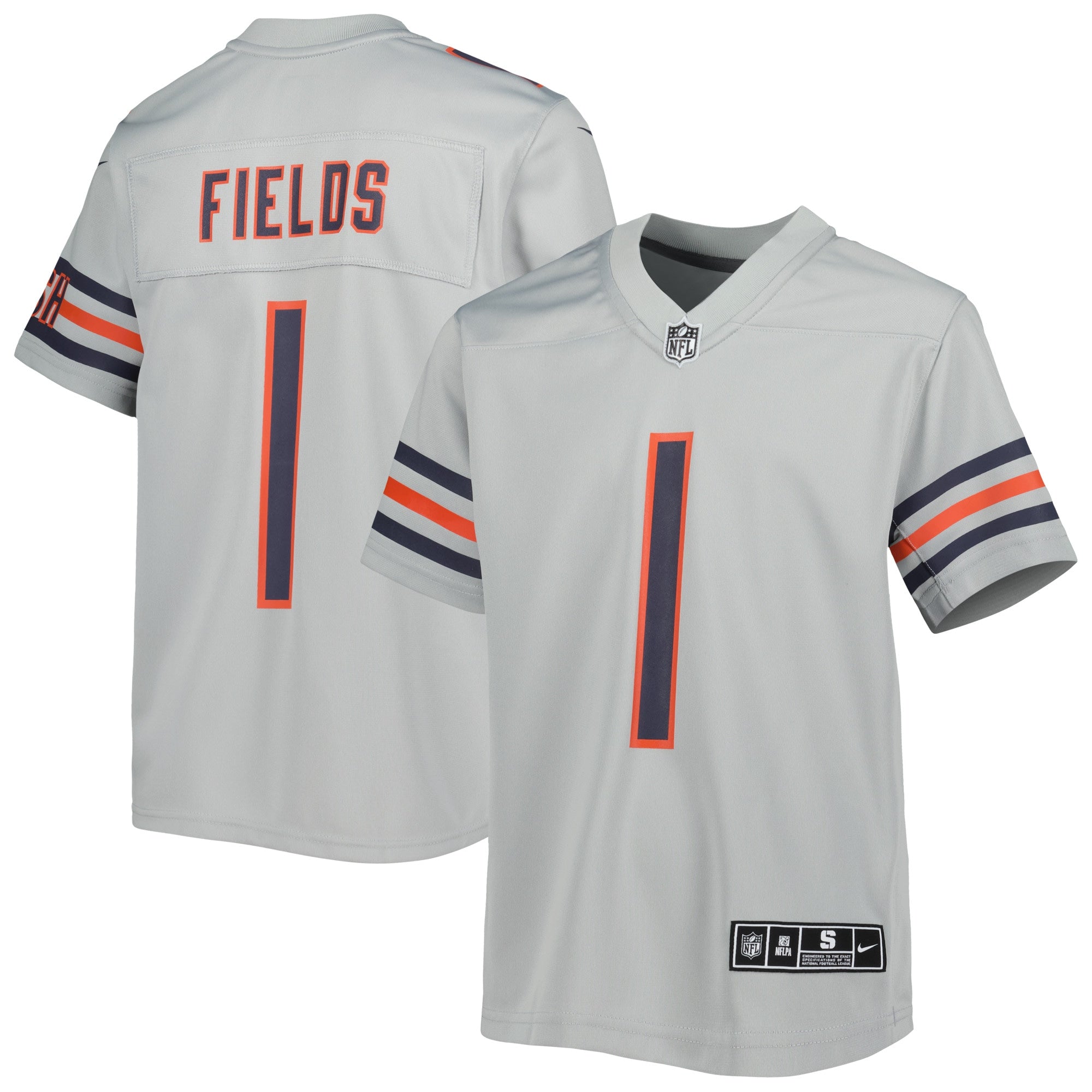 Justin Fields Chicago Bears Nike Youth Inverted Game Jersey   Gray