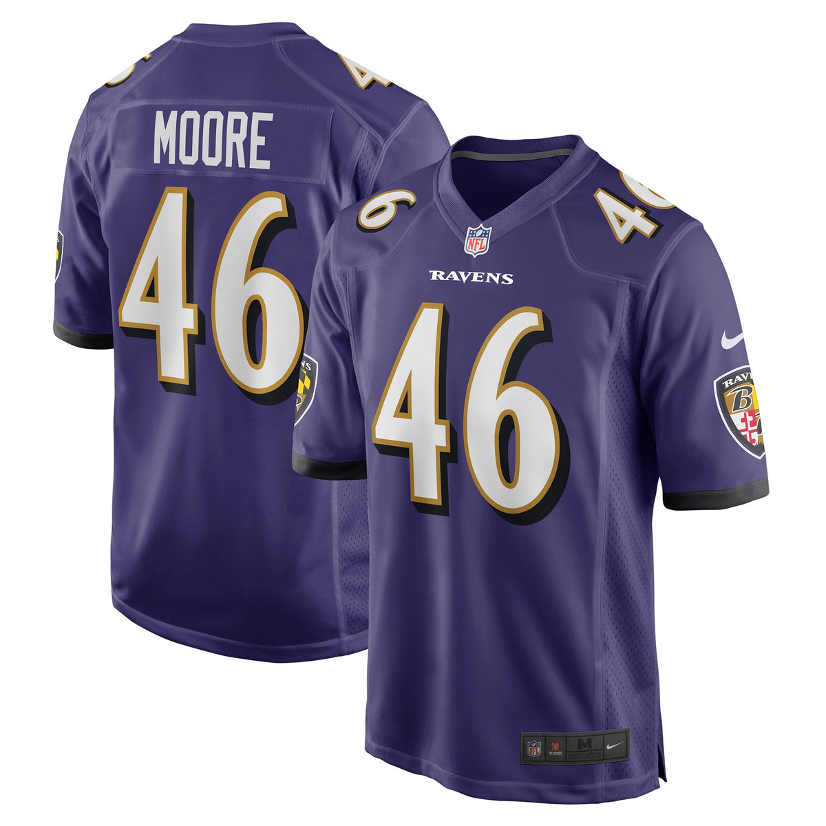 Nick Moore Baltimore Ravens Nike Game Jersey   Purple