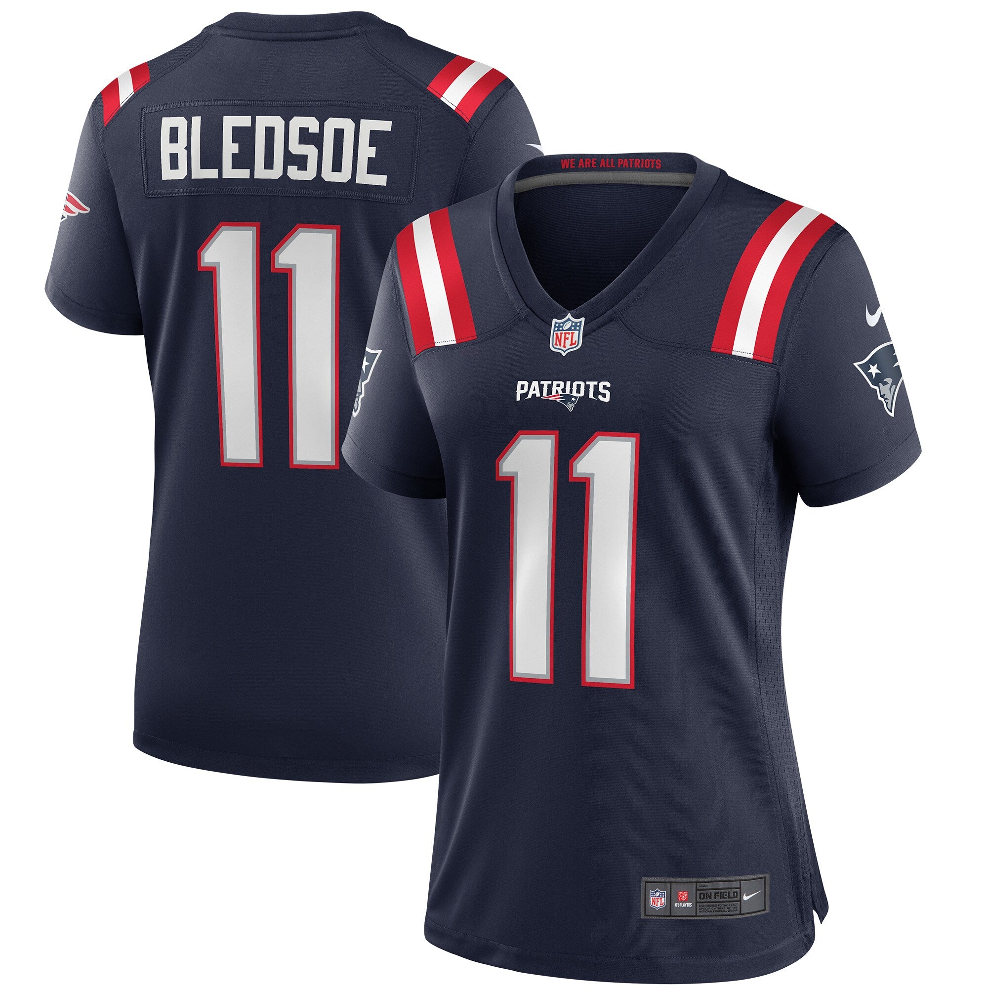 Drew Bledsoe New England Patriots Nike Women s Game Retired Player Jersey   Navy
