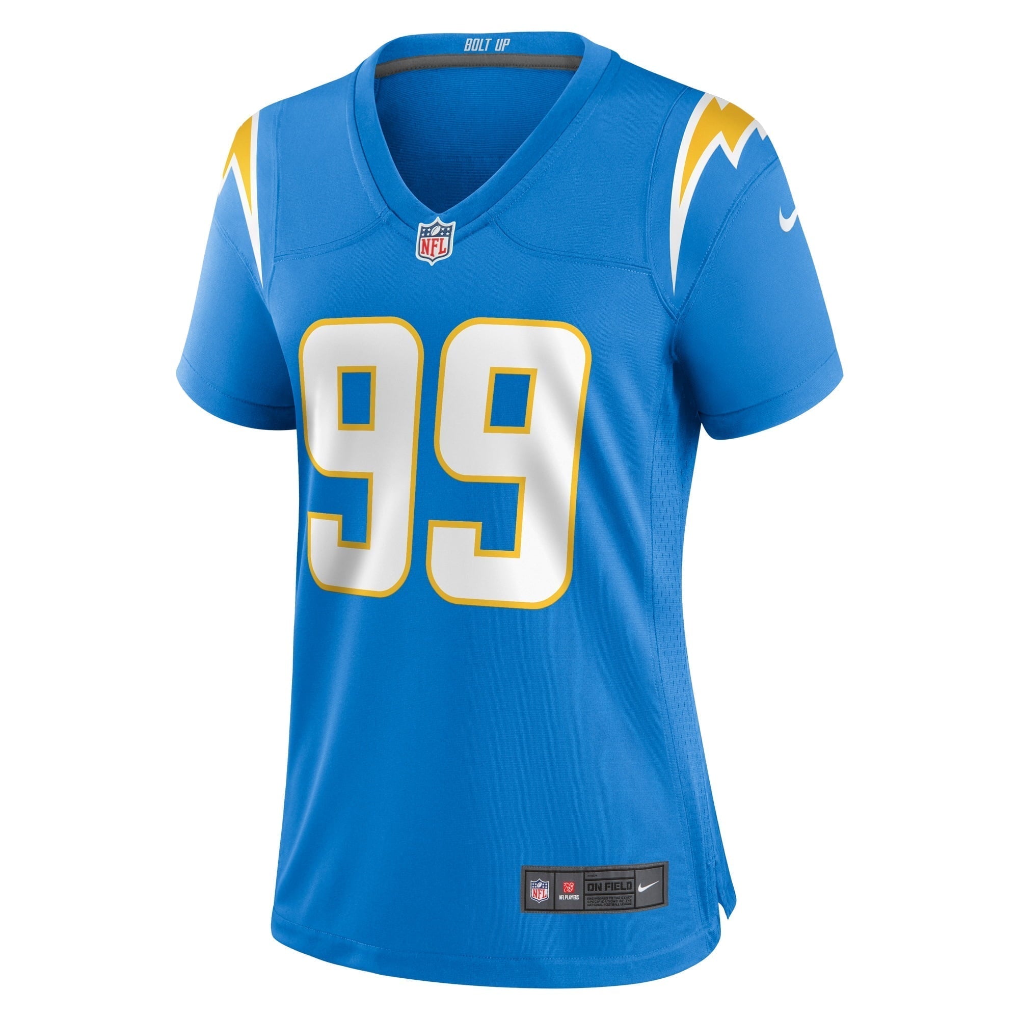 Women s Nike Aaron Crawford Powder Blue Los Angeles Chargers Home Game Player Jersey