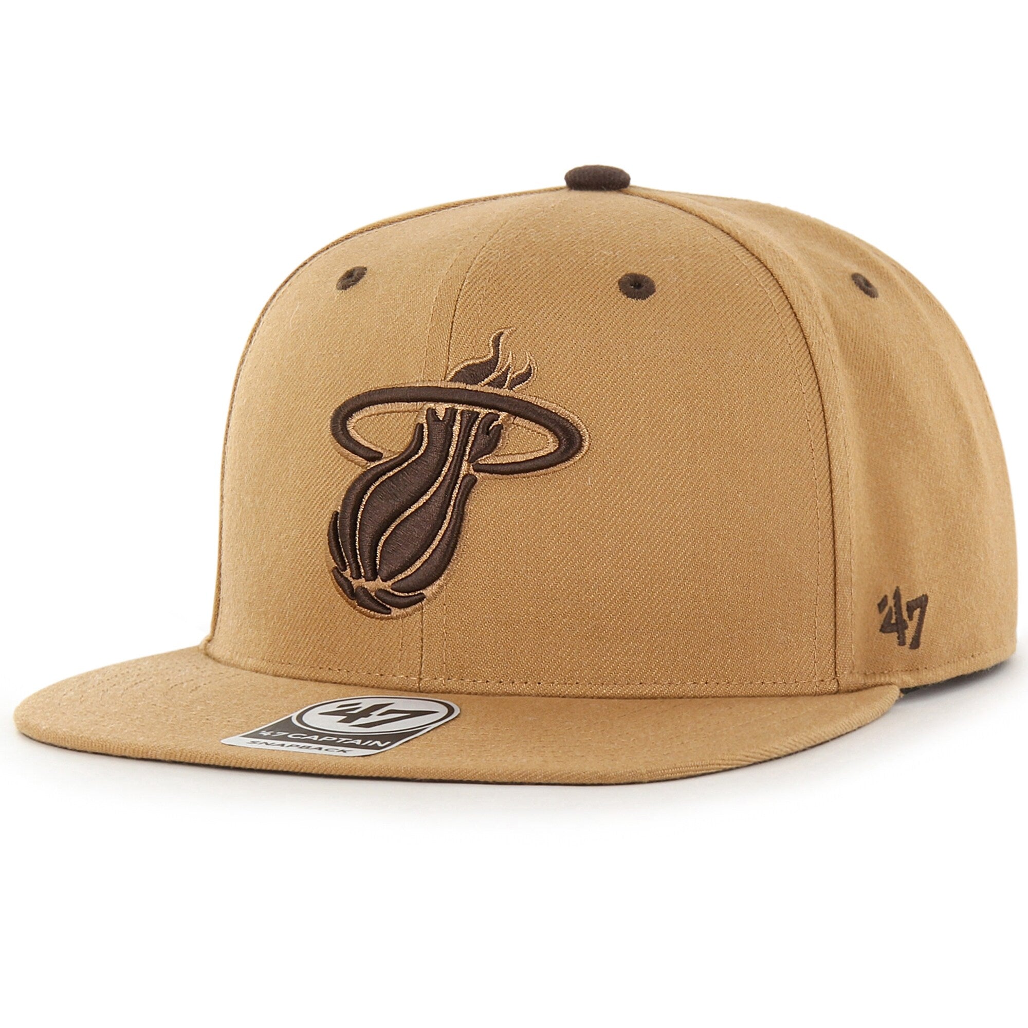 Miami Heat '47 Toffee Captain Snapback Hat - Tan