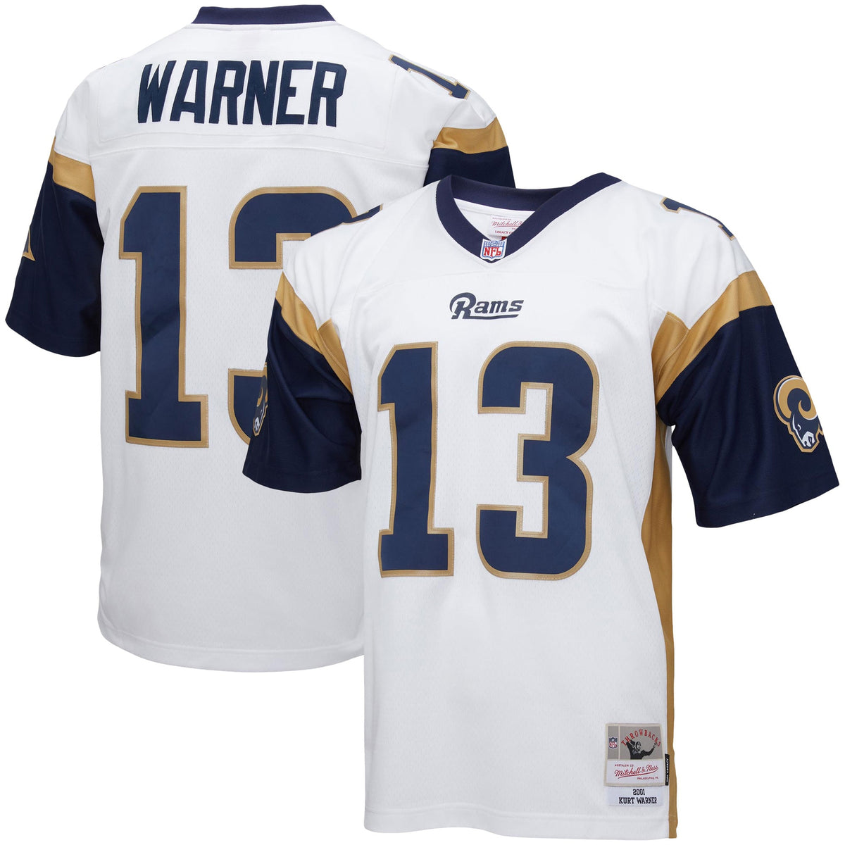 Kurt Warner Los Angeles Rams Mitchell   Ness Big   Tall 2001 Retired Player Replica Jersey   White