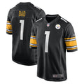Men s Nike Number 1 Dad Black Pittsburgh Steelers Game Jersey