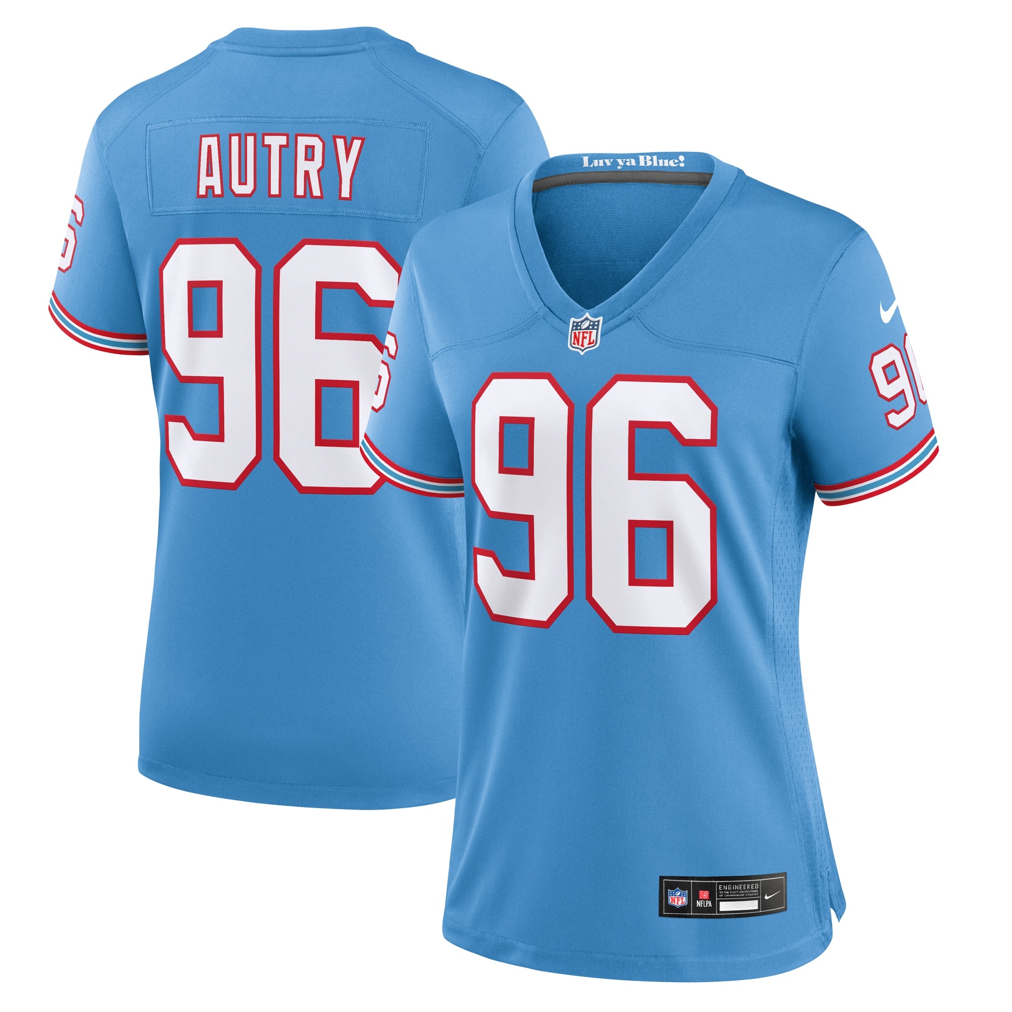 Denico Autry Tennessee Titans Nike Women s Oilers Throwback Player Game Jersey   Light Blue