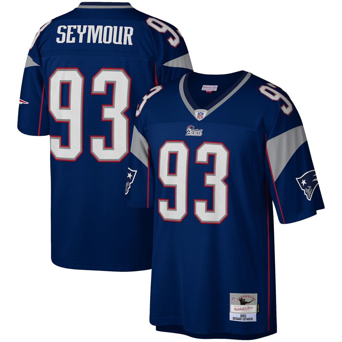 Richard Seymour New England Patriots Mitchell   Ness Legacy Replica Jersey   Navy