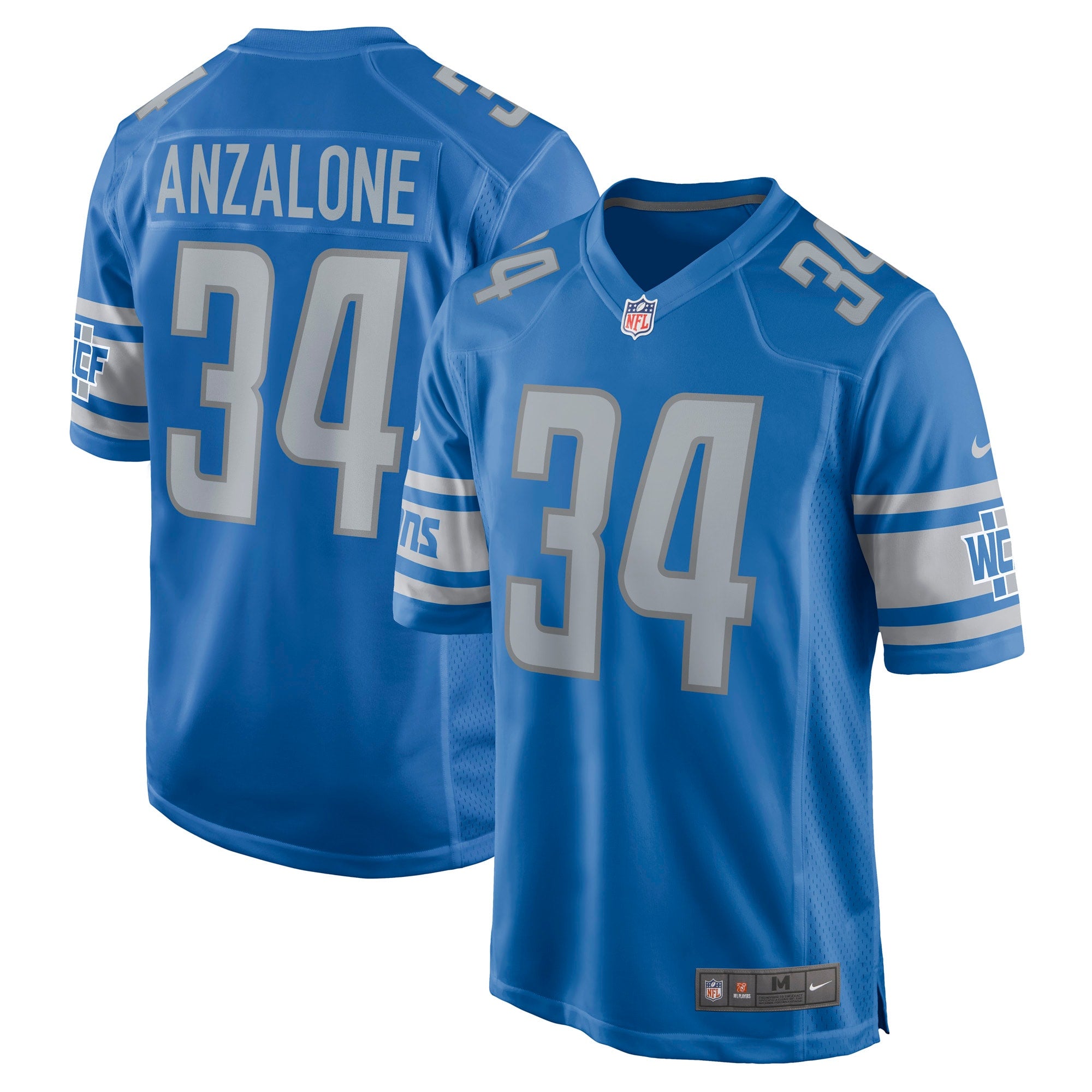 Alex Anzalone Detroit Lions Nike Game Jersey   Blue