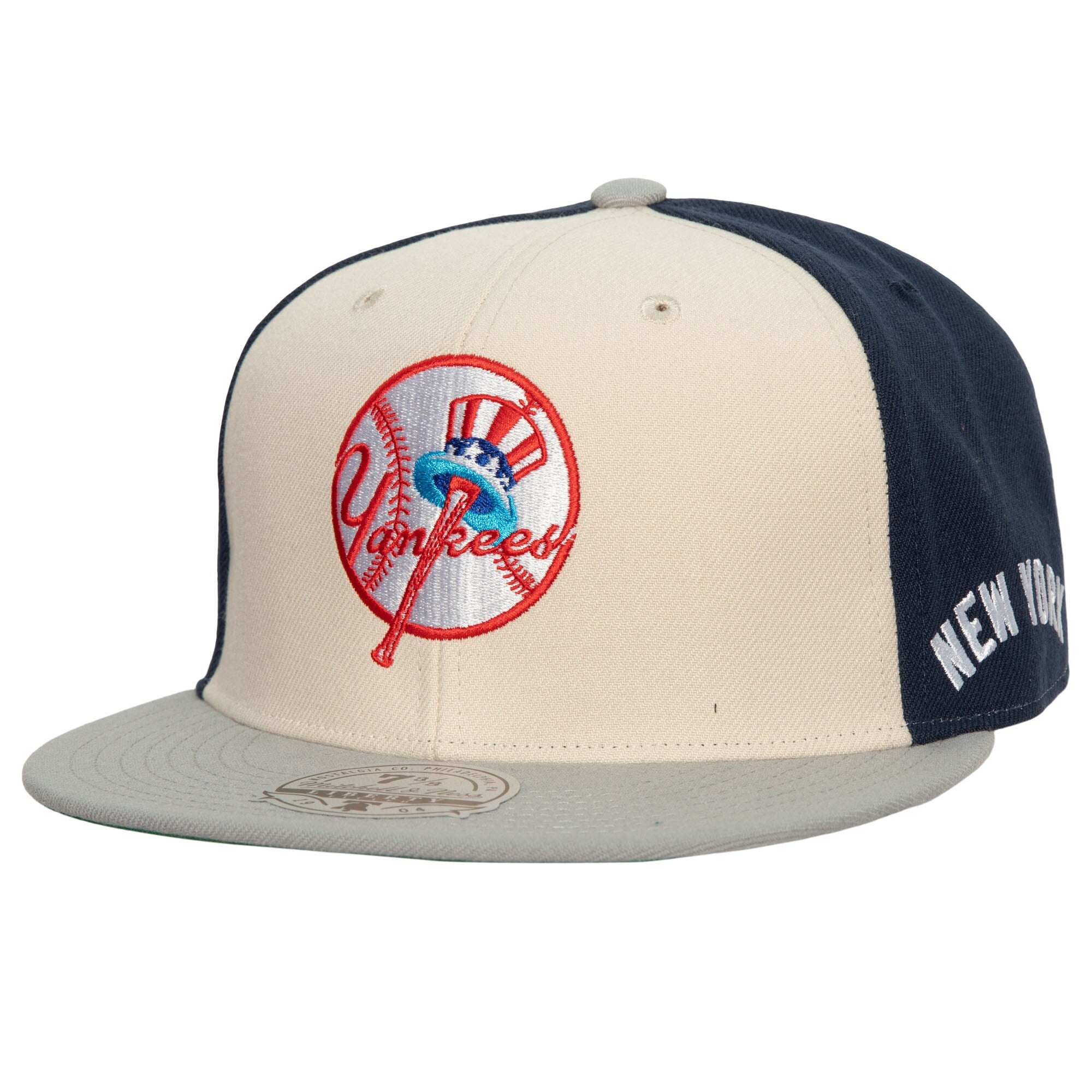 New York Yankees Mitchell & Ness Yankee Stadium 50th Anniversary Homefield Fitted Hat - Cream/Gray