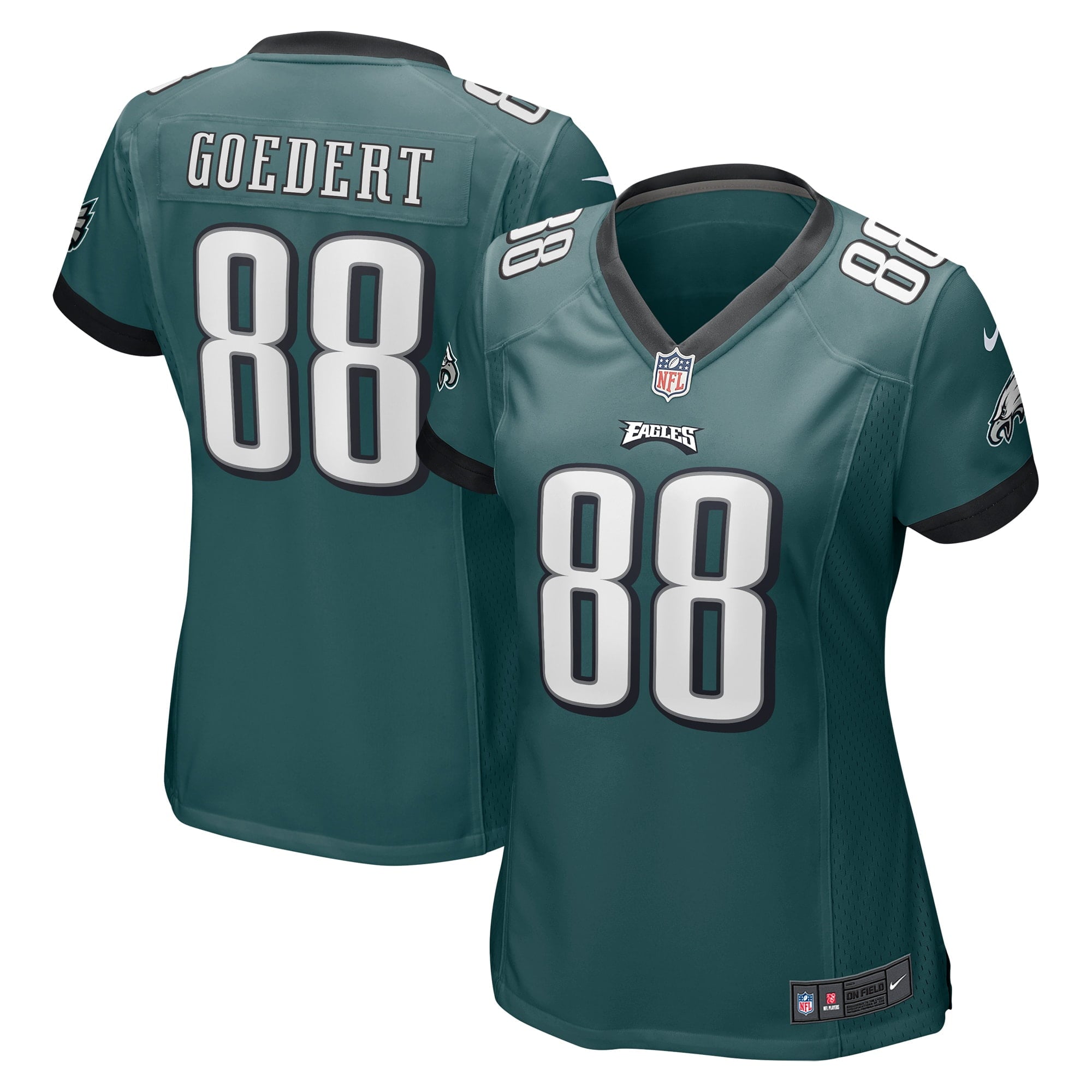 Women s Nike Dallas Goedert Midnight Green Philadelphia Eagles Game Jersey