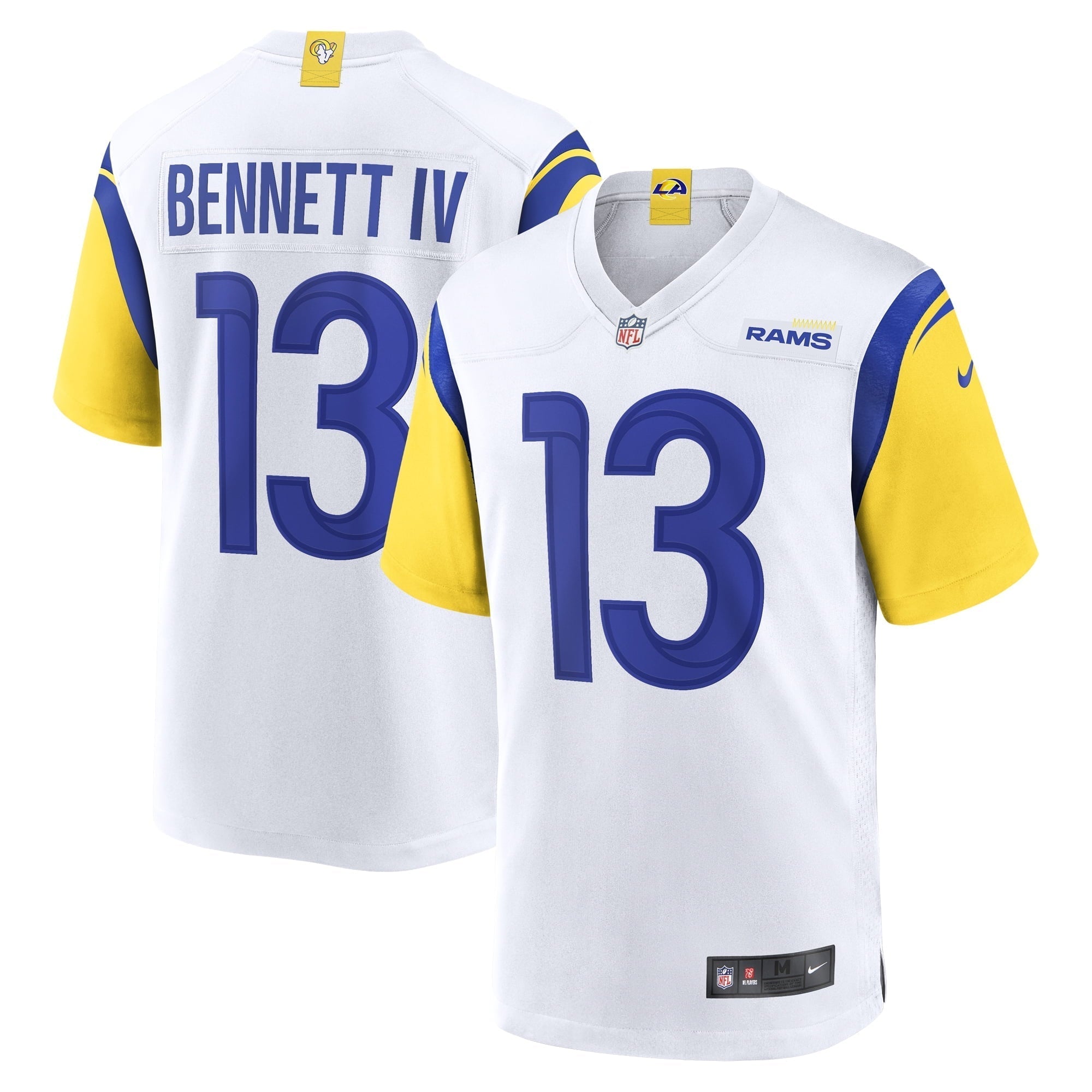 Men s Nike Stetson Bennett White Los Angeles Rams  Game Jersey