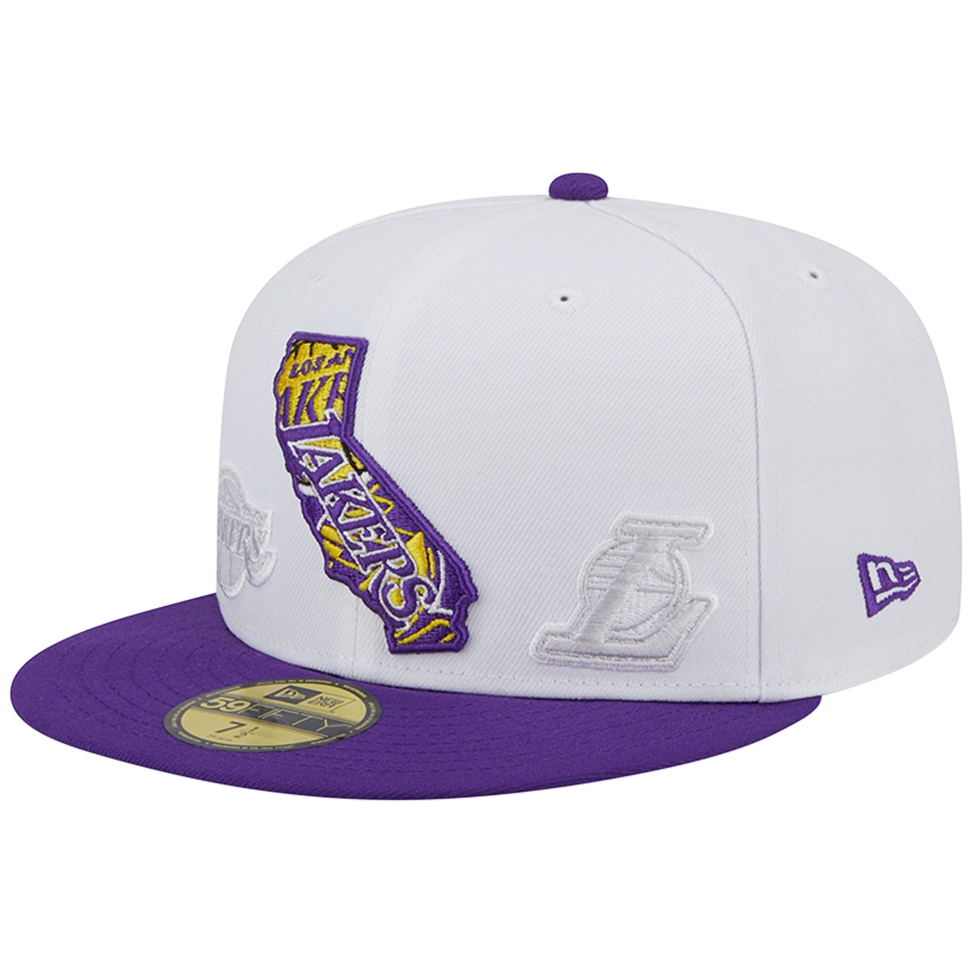 Los Angeles Lakers New Era State Pride 59FIFTY Fitted Hat - White/Purple