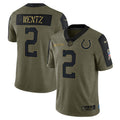 Carson Wentz Indianapolis Colts Nike 2021 Salute To Service Limited Player Jersey   Olive