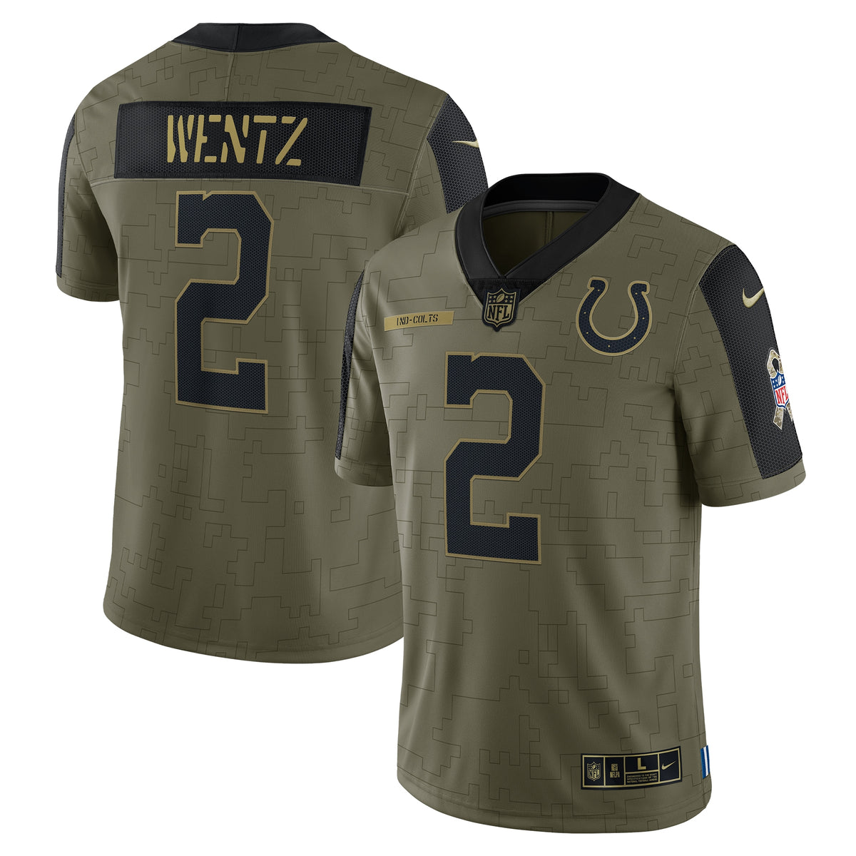 Carson Wentz Indianapolis Colts Nike 2021 Salute To Service Limited Player Jersey   Olive