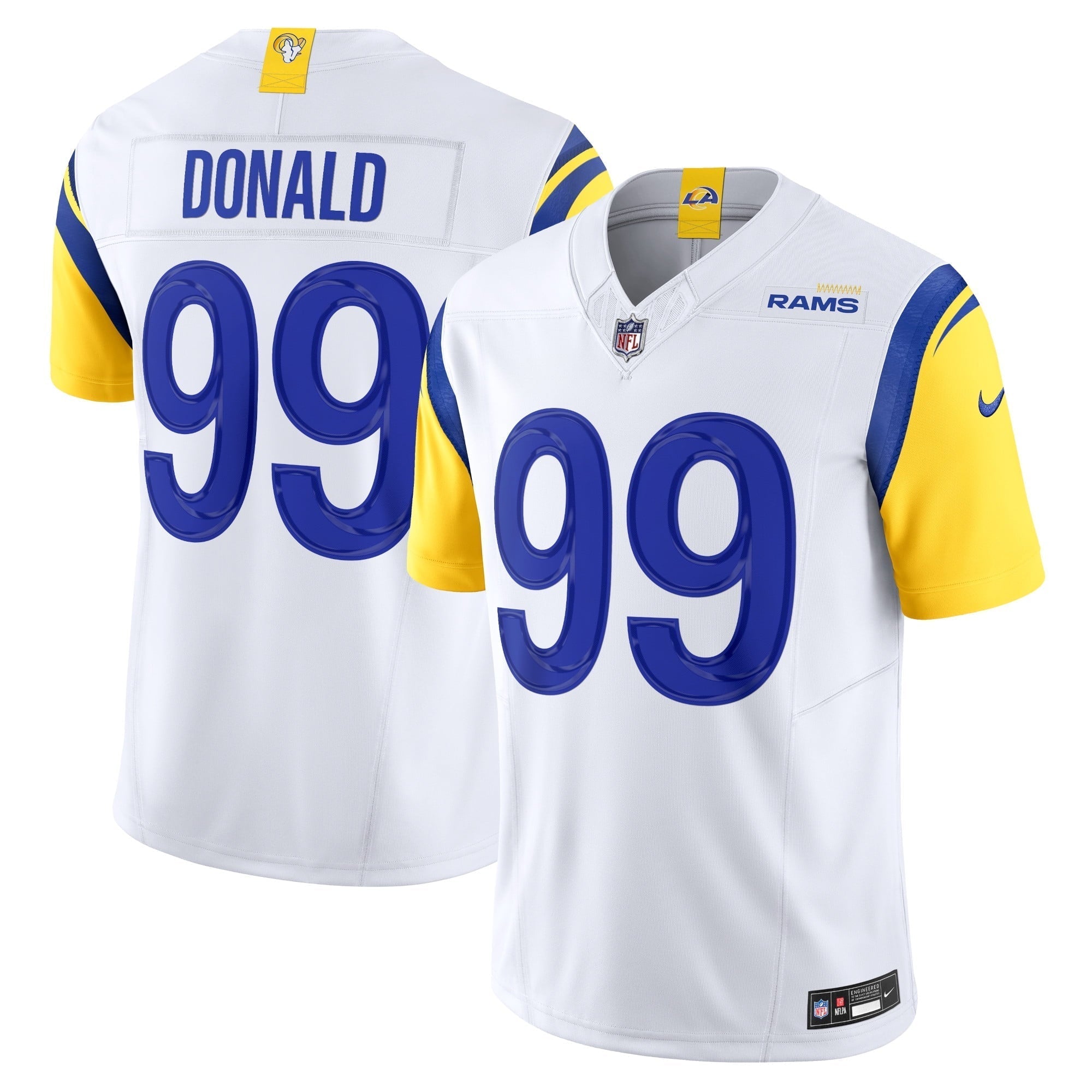 Men s Nike Aaron Donald White Los Angeles Rams Vapor F.U.S.E. Limited Jersey