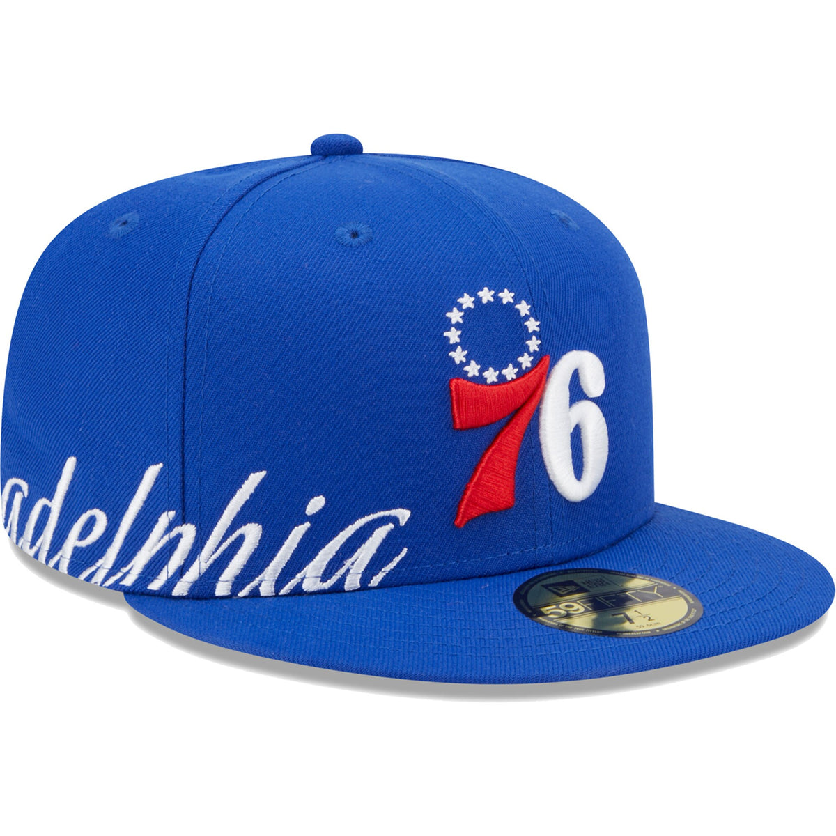 Philadelphia 76ers New Era Side Arch Jumbo 59FIFTY Fitted Hat - Royal