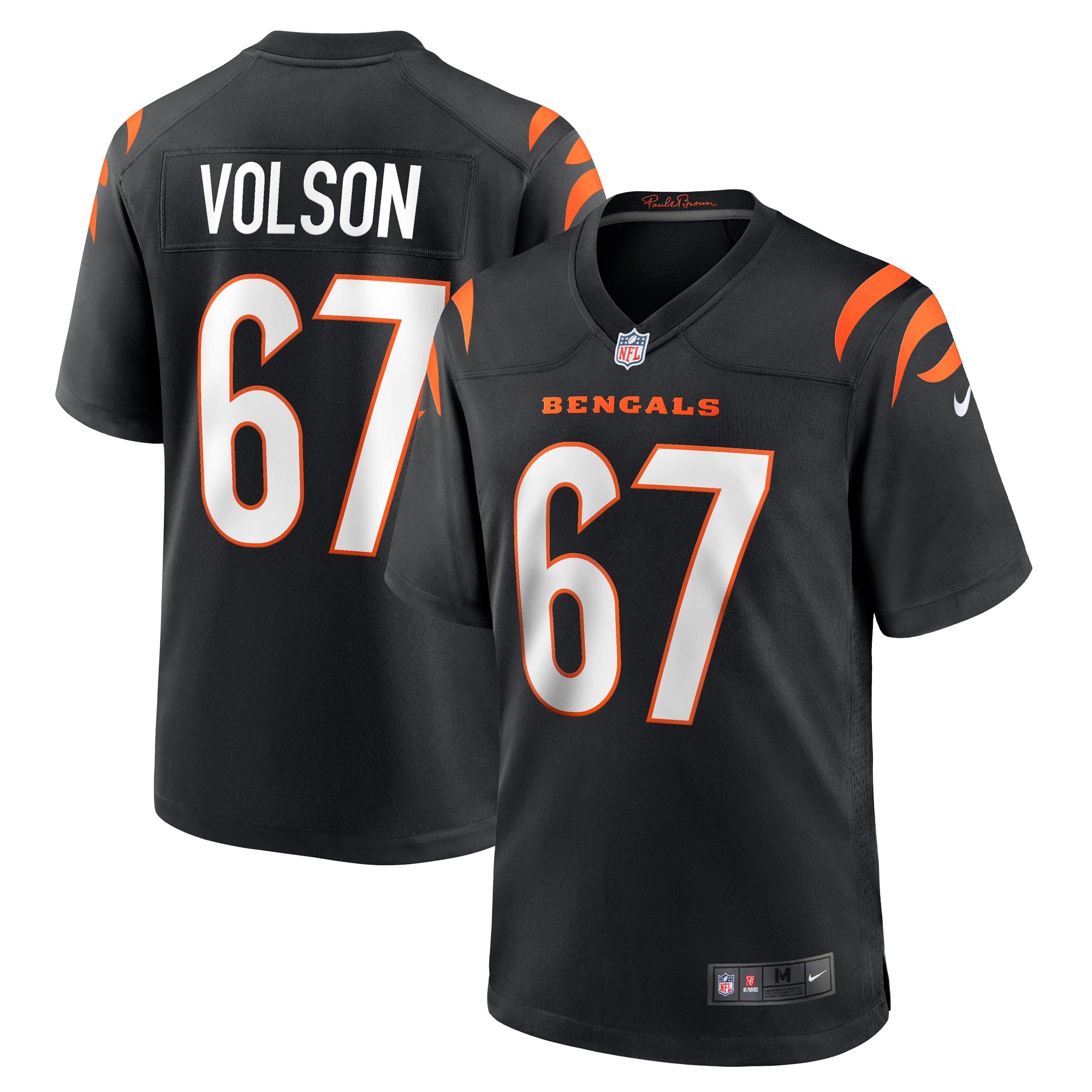 Cordell Volson Cincinnati Bengals Nike Game Player Jersey   Black