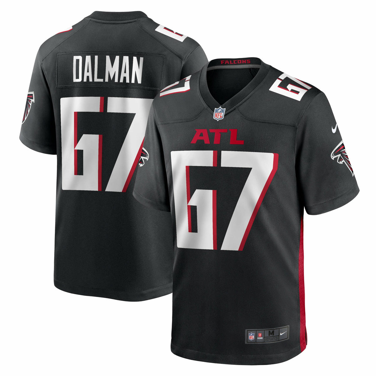 Men s Nike Drew Dalman Black Atlanta Falcons Game Jersey