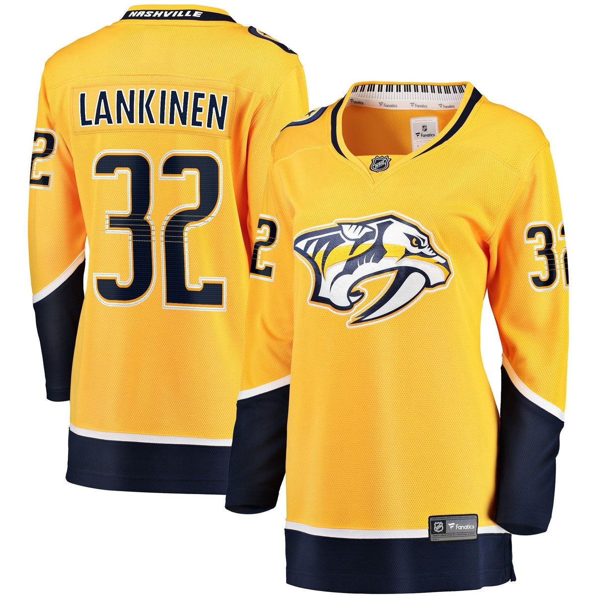 Women's Fanatics Branded Kevin Lankinen Gold Nashville Predators Home Breakaway Player Jersey