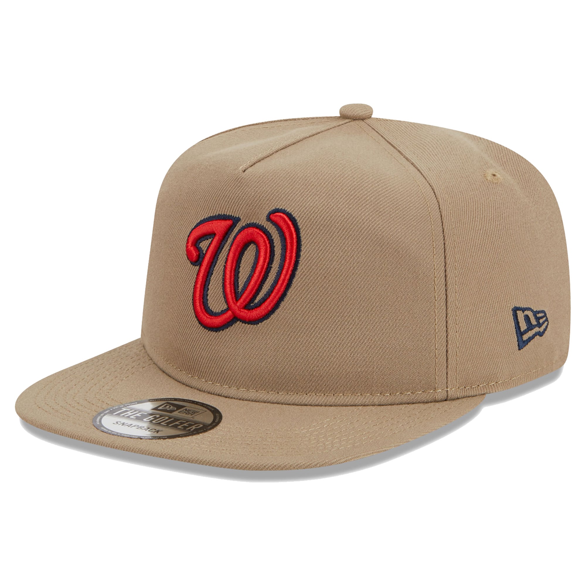 Washington Nationals New Era Golfer Adjustable Hat - Khaki