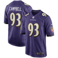 Men s Nike Calais Campbell Purple Baltimore Ravens Game Player Jersey