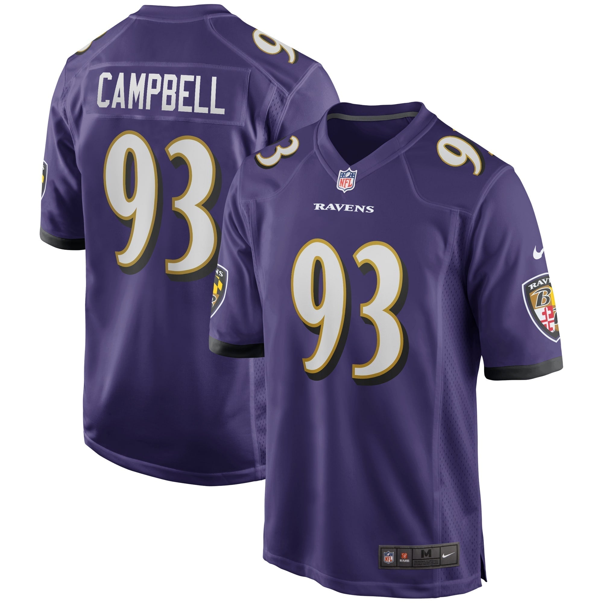 Men s Nike Calais Campbell Purple Baltimore Ravens Game Player Jersey